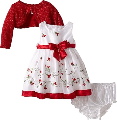 baby girl red and white dress