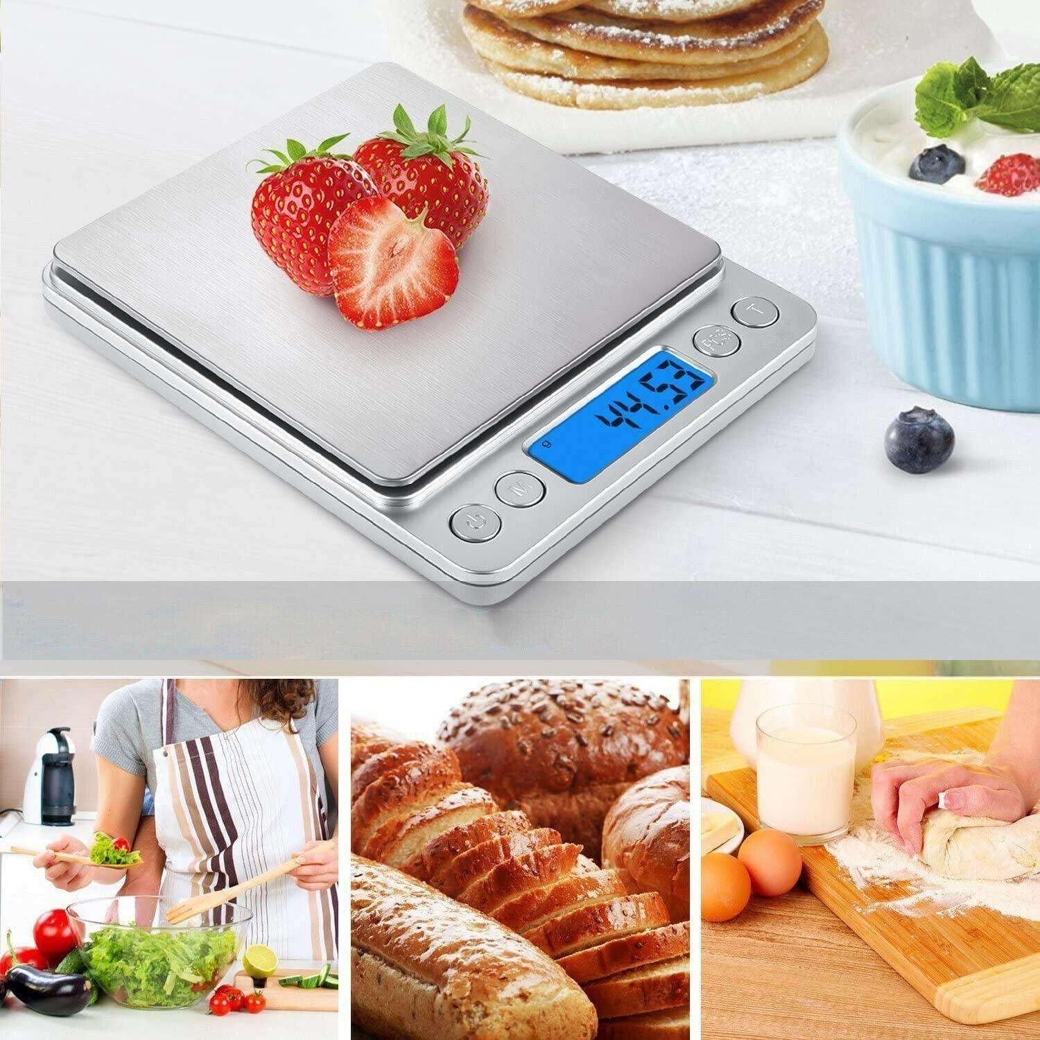 Digital Food Kitchen Scale 3000g/0.1g High Accuracy Pocket Scale Measures,2Trays Food Scale Kitchen Scale Kitchen Tools Food Scales for Kitchen Scale for Food Baking Scal