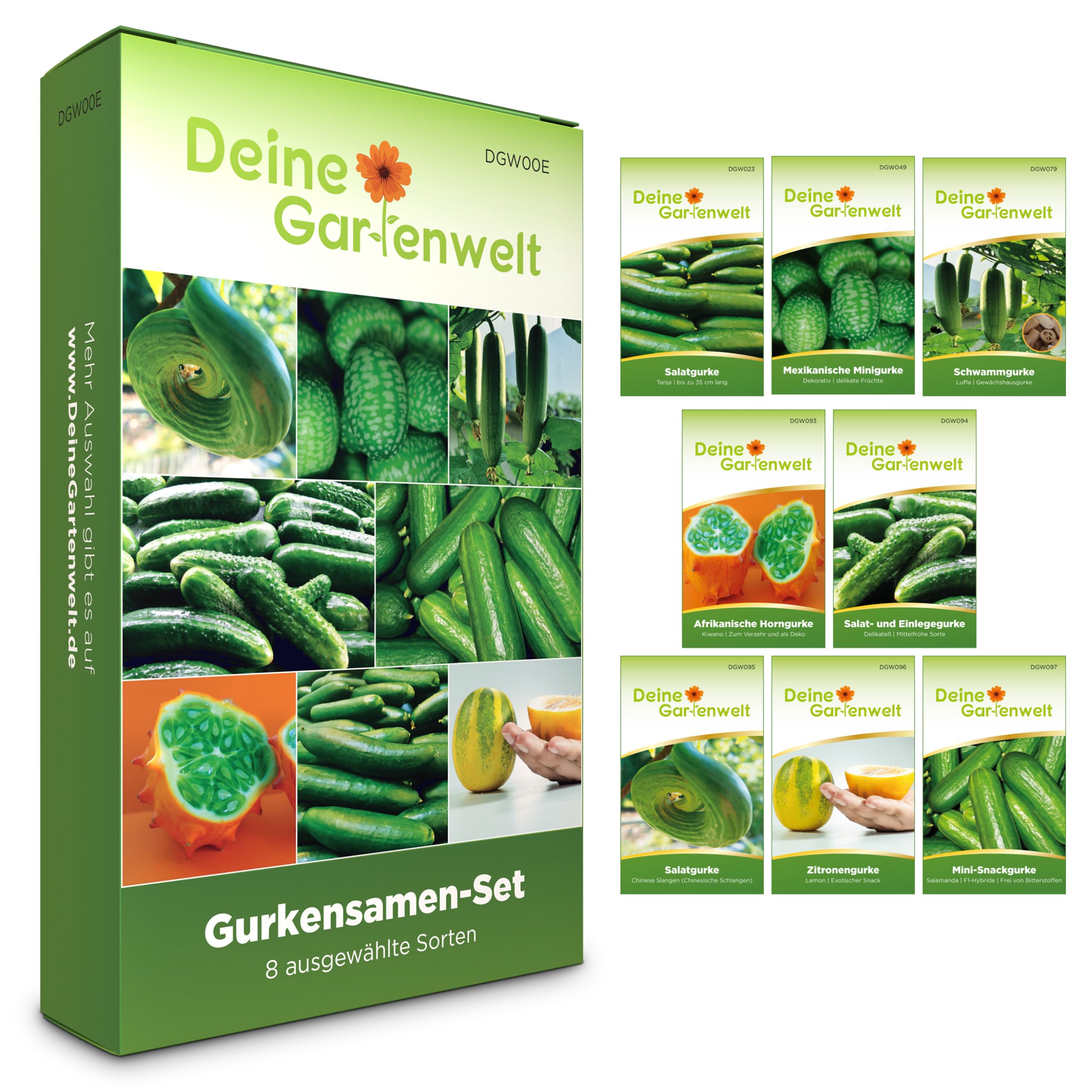 Gurken Samen Set  8 Sorten Gurkensamen  Anzuchtset fr Gurken  inkl.  Salatgurken Samen, Snackgurken, Mexikanische Minigurke, Zitronengurke,  Schlangengurke - Saatgut Geschenkset : Amazon.de: Garten