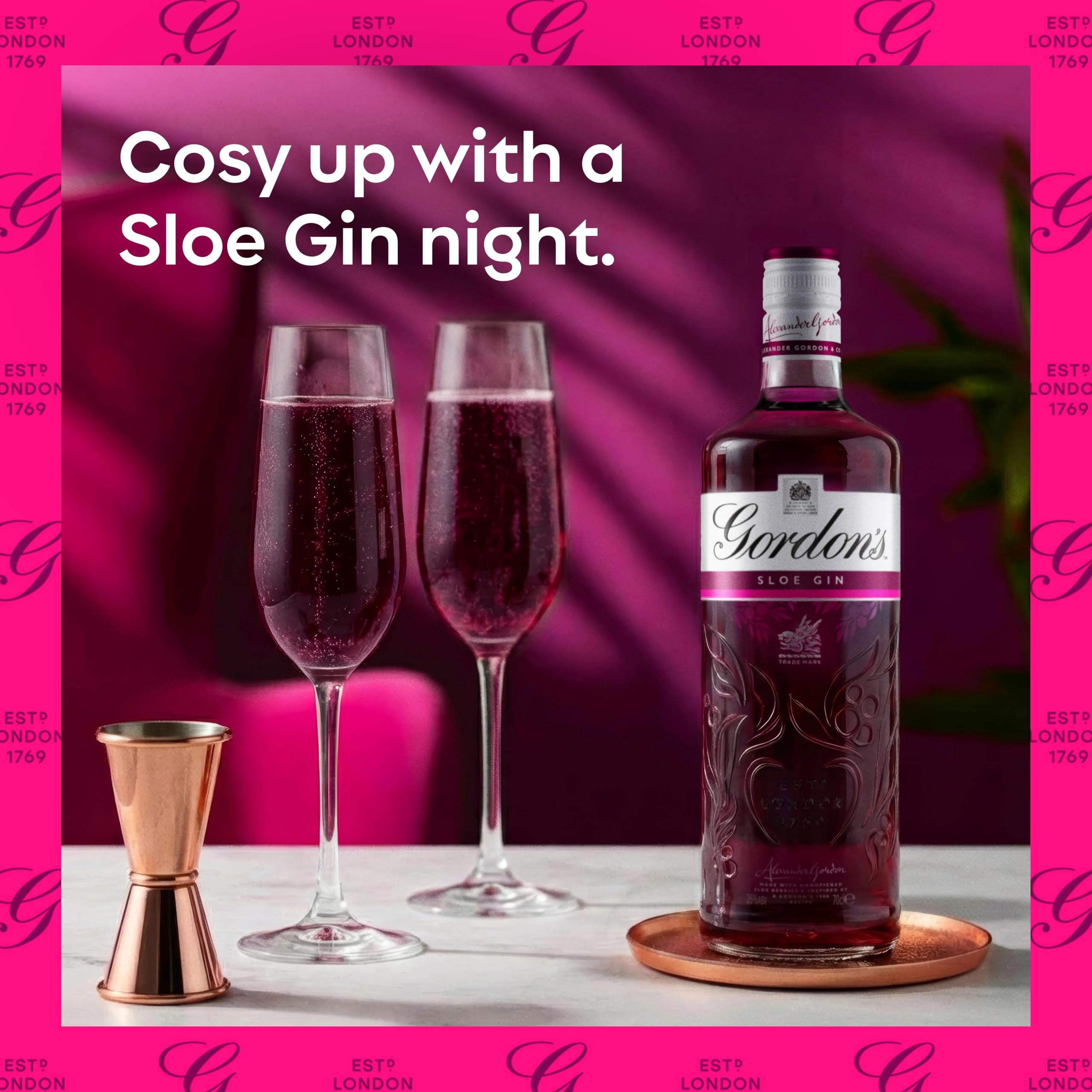 Gordon's Sloe Gin | 26% vol | 70cl | Crafted from Wild Sloe