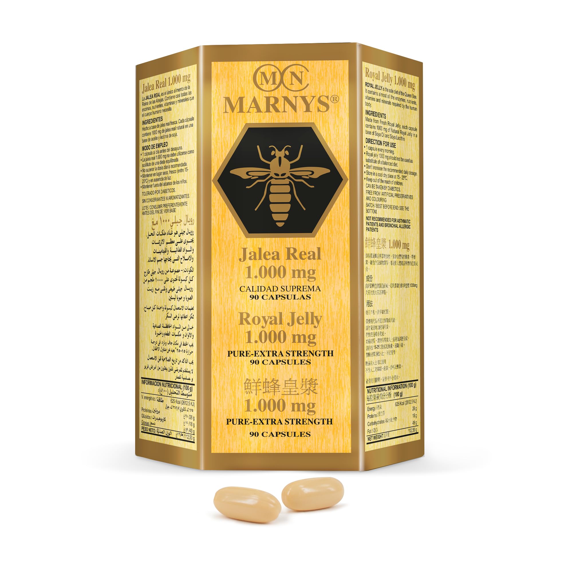Marny's Royal Jelly 1000mg. Lecithin 90Perlas by Marnys