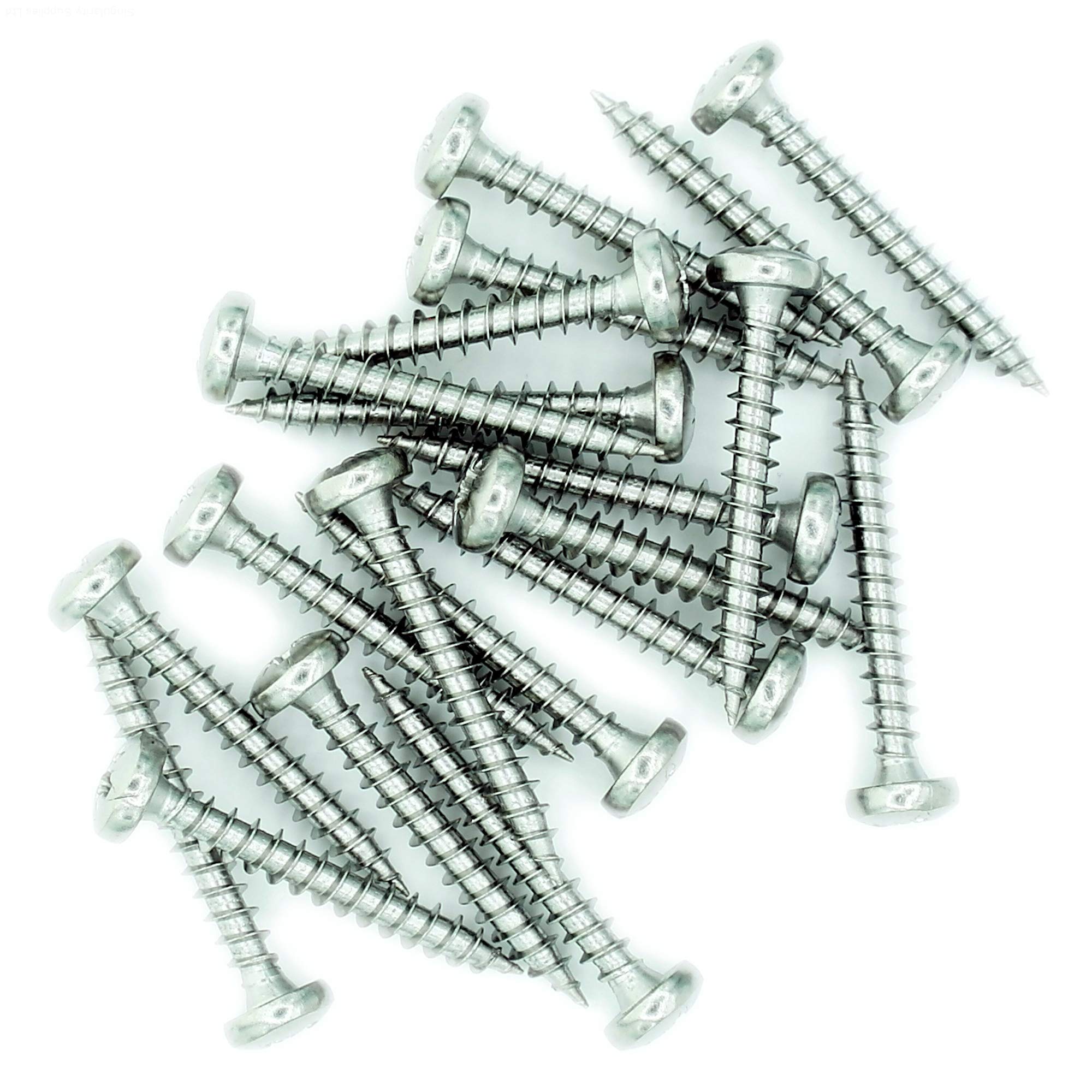 Singularity Supplies No.6 X 0.65 (4Mm X 16Mm) Pozi Pan Chipboard Screw - Stainless Steel (A2) (Pack Of 20)