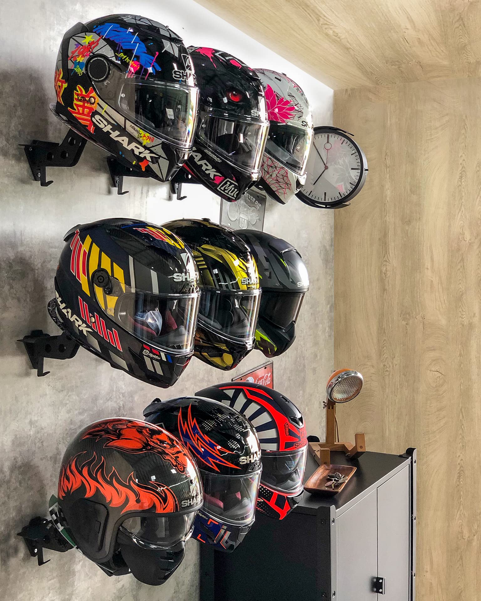 Basic Helmet Rack | Helmhalterung | Motorrad-Garderobe | Wandhalterung für Motorradbekleidung