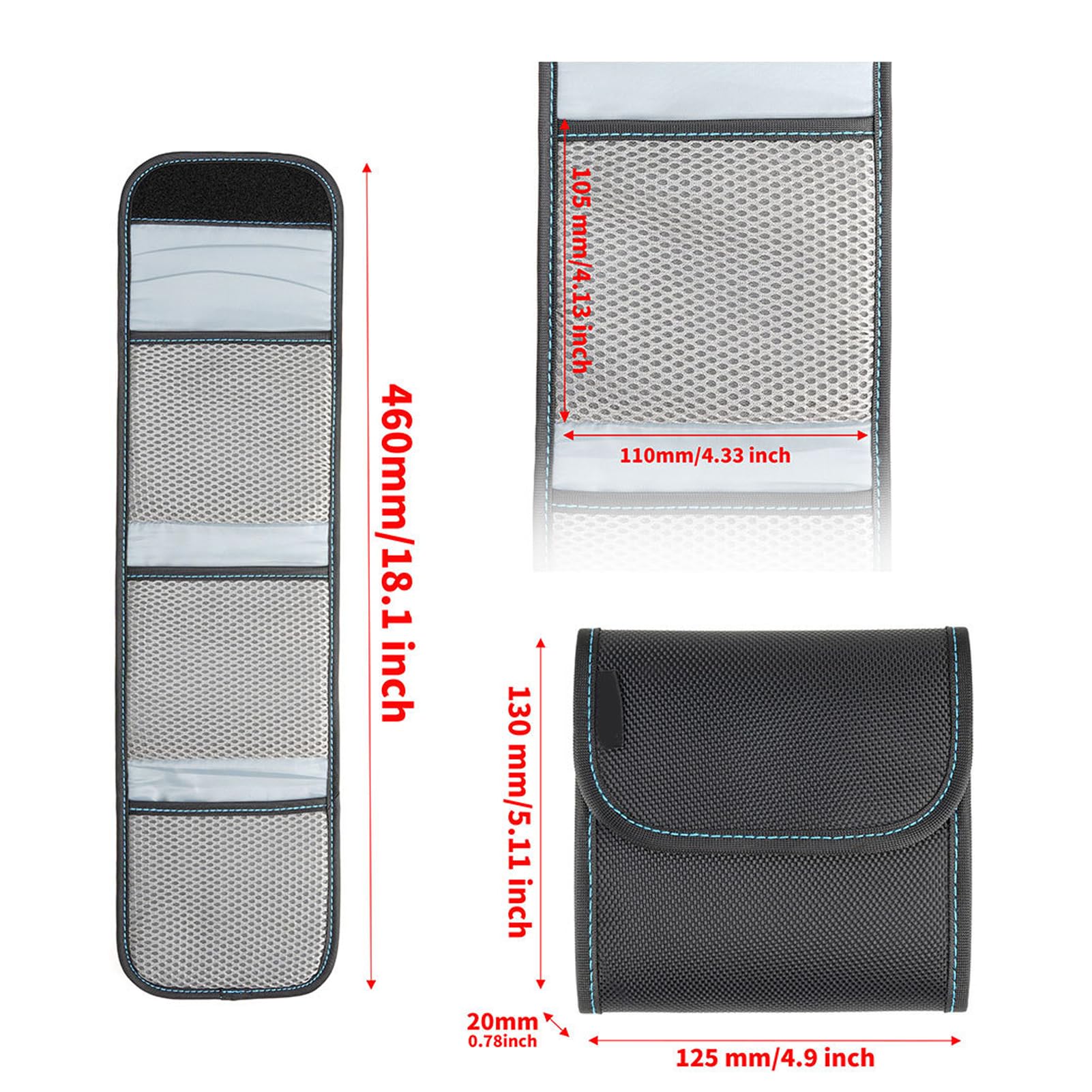 Pochette de Filtre D'objectif de 95 Mm, étui de Filtre D'objectif D'appareil Photo à 3 Poches, avec Boucle de Ceinture, Filtre UV ND CPL jusqu'à 95 Mm et Filtre carré 4x4 Pouces