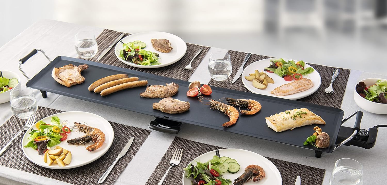Bestron ABP605 - Barbecue elettrico da tavolo per 10 persone, in plastica/metallo Bestron ABP605 - Barbecue elettrico da tavolo per 10 persone, in plastica/metallo
