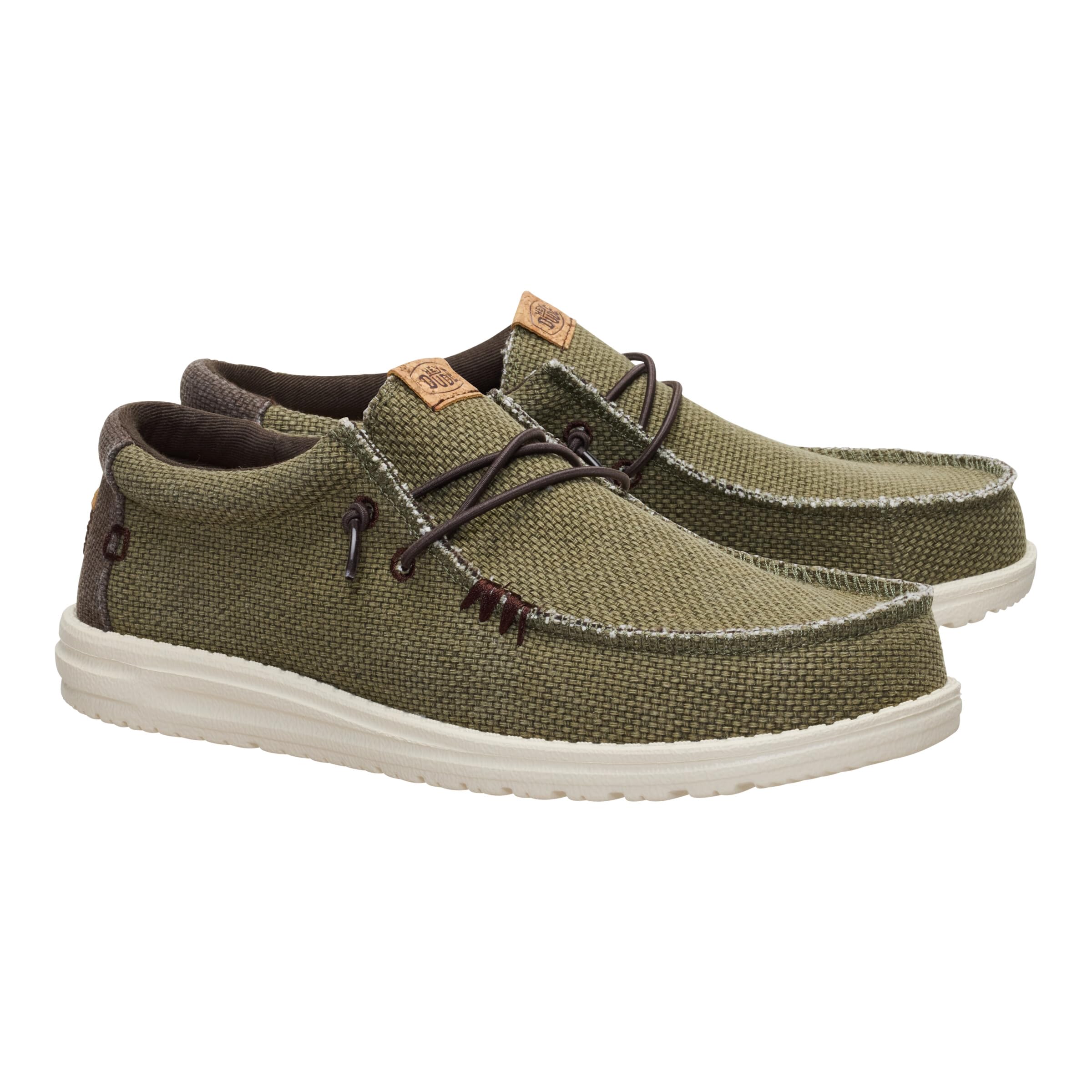 HEYDUDE Wally Braided Mocassins Homme, Vert/Marron - 40003-3CI