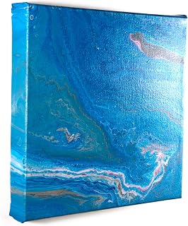 Abstract unique painting | acrylic painting “Himmel” | acrylic pouring | canvas | 11,8" x 11,8" x 1,57"