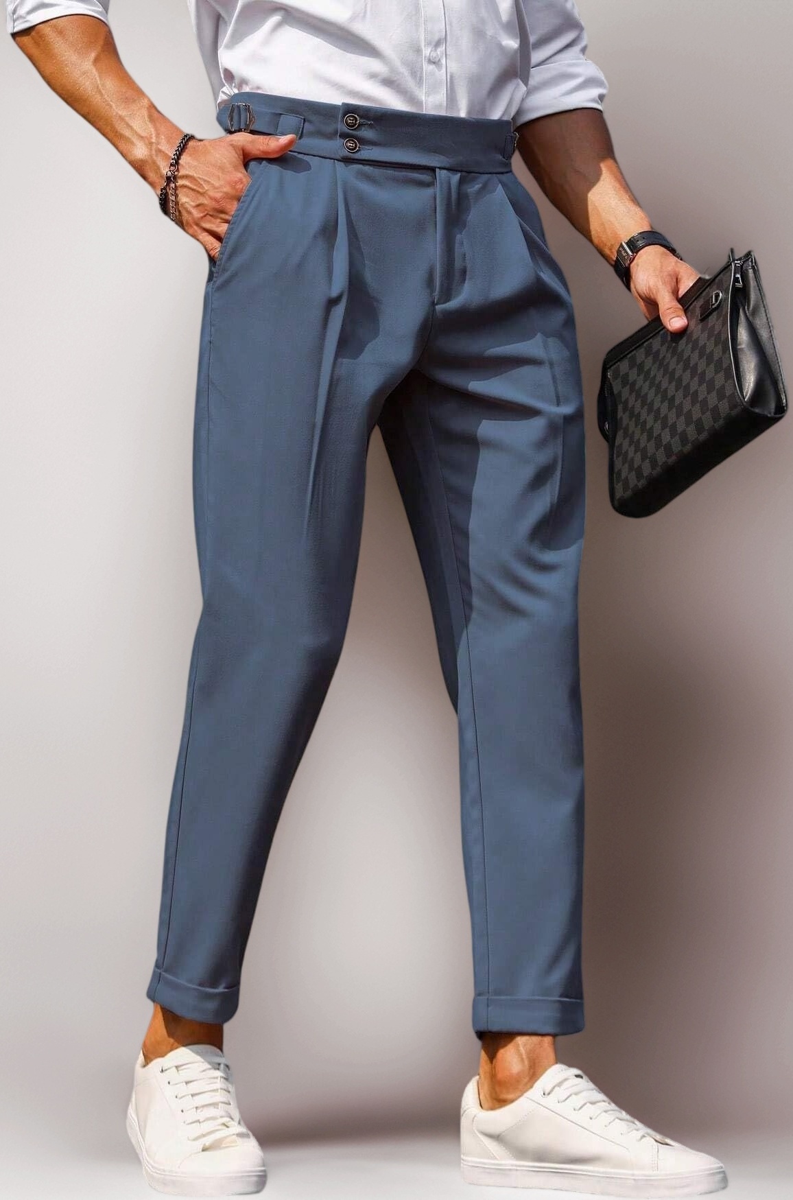 Lymio Men's Regular Fit Mid Rise Trouser