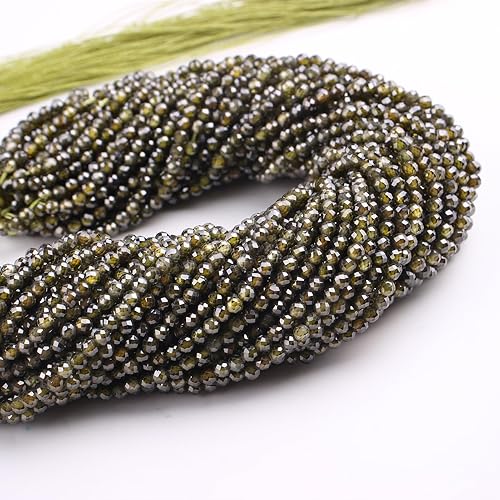 Miniatura 4 de Cuentas de circón natural para la fabricación de joyas, cuentas de cristal facetadas de circonita cúbica sueltas para hacer pulseras y bricolaje