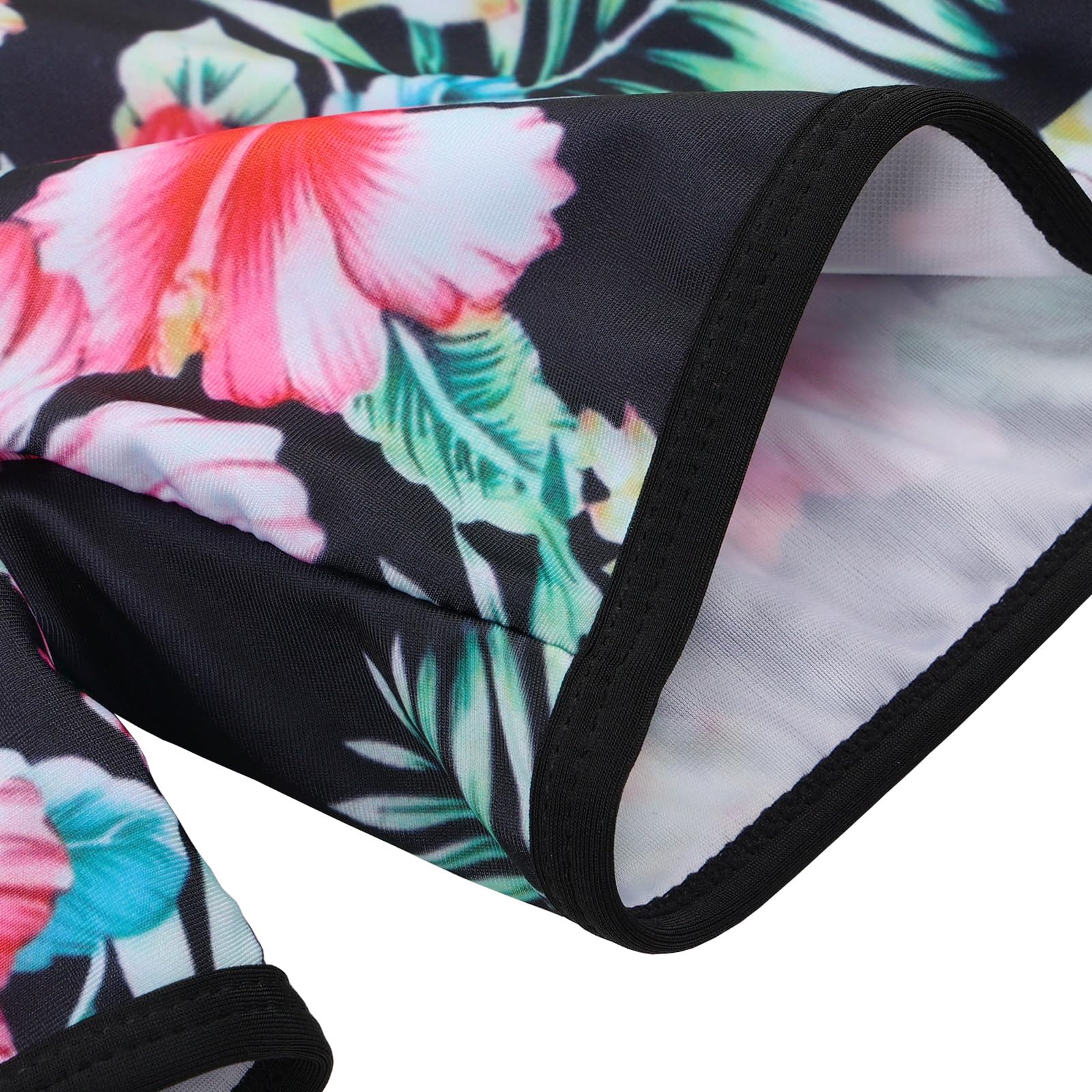 Mädchen Jacquard Zweiteilige Langarm Badeanzug Schnelltrocknend UV Schutz 50+ Schwimmanzug Girls Swimsuit von 3 bis 16 Jahren