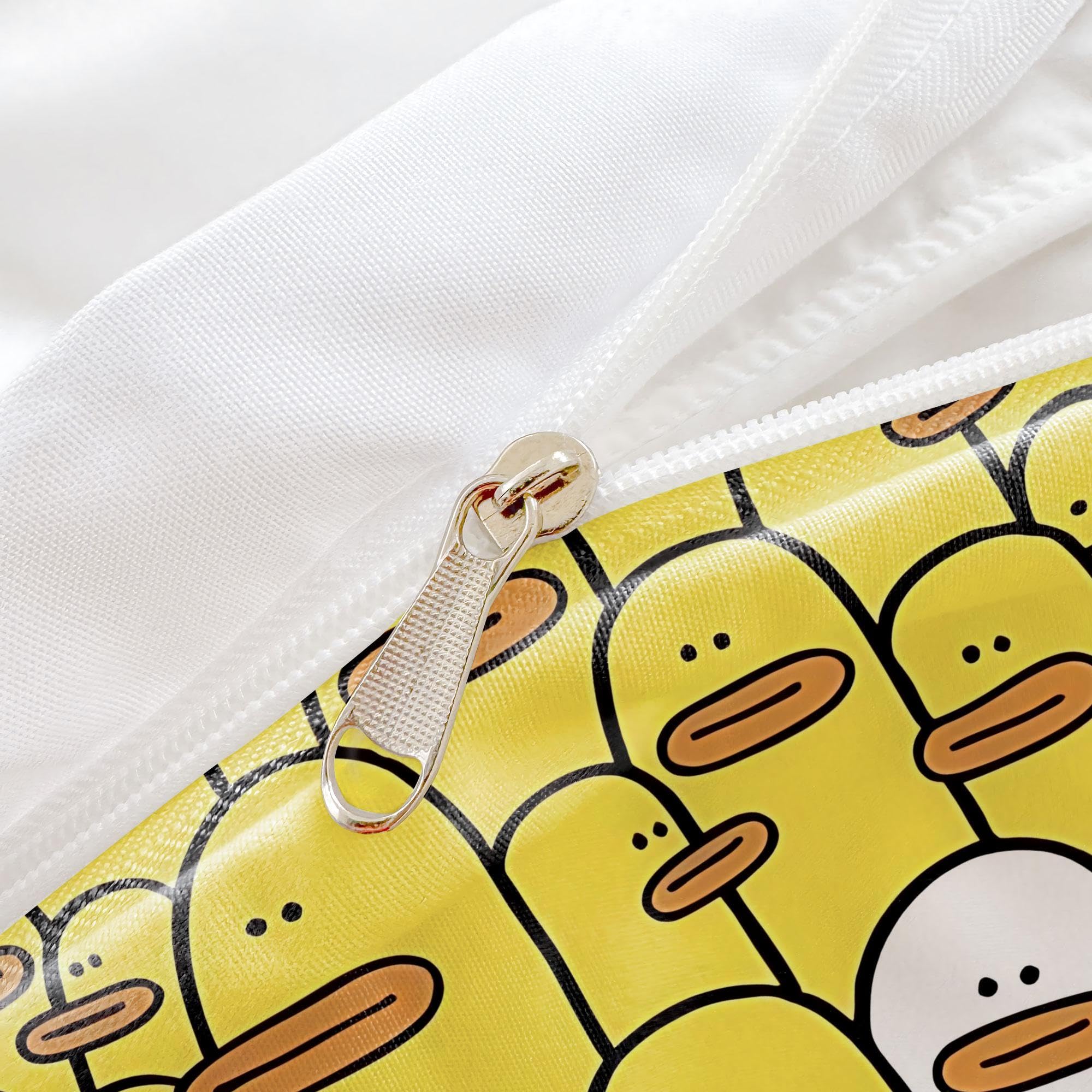 Set di biancheria da letto per bambini con copripiumino e anatra in stile cartone animato, morbido, per cameretta di ragazzi e ragazze (stile 3, canta, 135 x 200 cm + 50 x 75 cm)