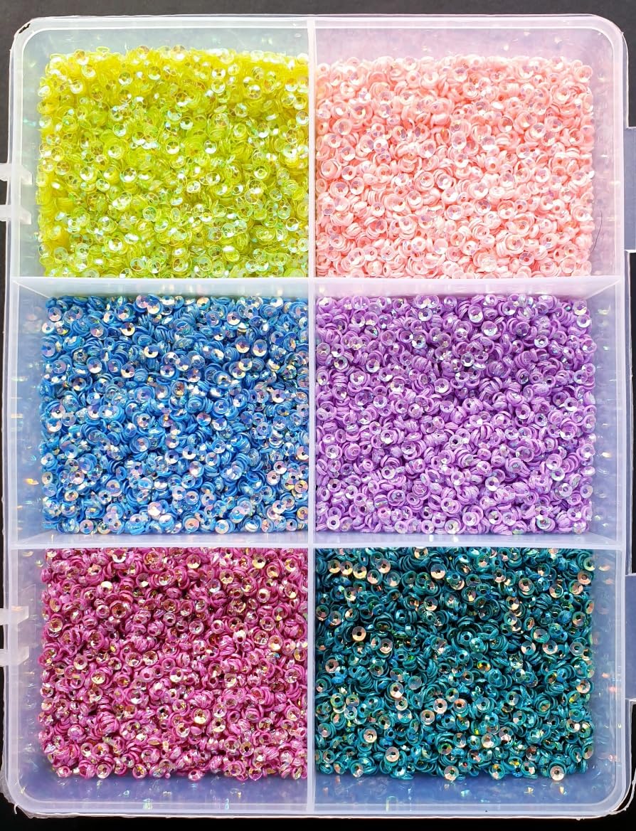 Multicolor Colors Sequin Embroidery Materials, Jewelry Making sequins120g Total Sequin