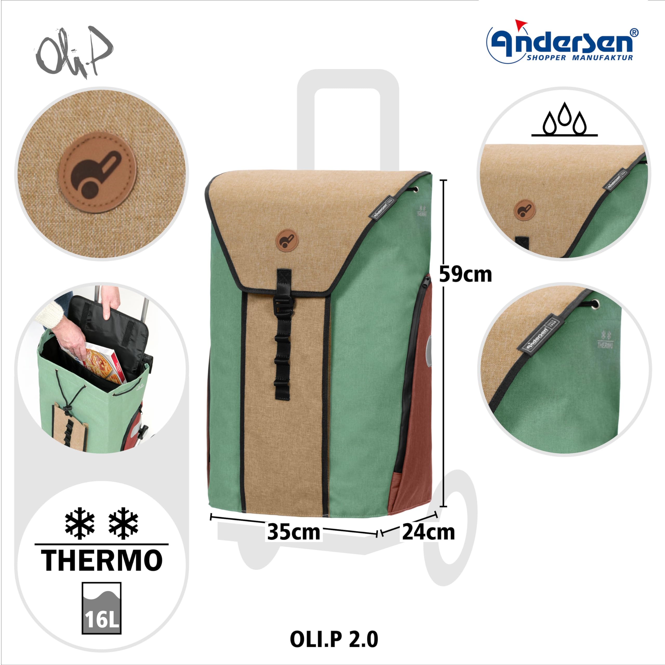 ANDERSEN Einkaufstrolley - Komfort Shopper Oli.P 2.0 beige