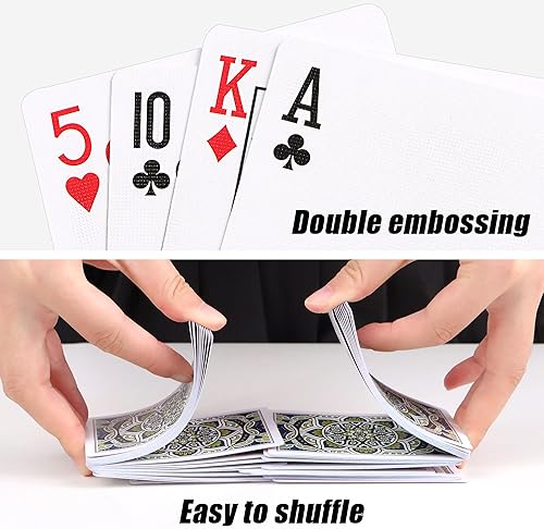 Miniatura 6 de Metsyth Juego de 2 cartas de cartas, juego profesional de cartas de póquer estándar, divertidos juegos de cartas para adultos y niños, tarjetas de