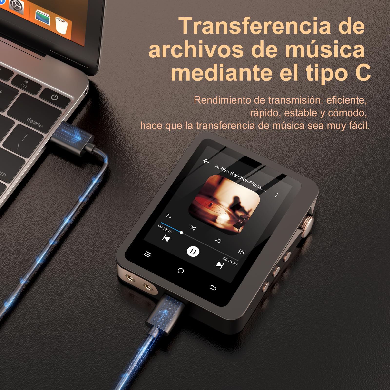 Reproductor MP3 Hi-Fi con compatibilidad con Bluetooth 5.3, reproducción de Audio de Alta resolución DSD sin pérdidas, Capacidad de 64 GB y Pantalla táctil de 2,8 Pulgadas