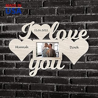 12 Bachelorette Gift Ideas For A Fun Playful Celebration Night 115 Personalized I Love You Picture Frame with Names and Dates - Custom Phot...