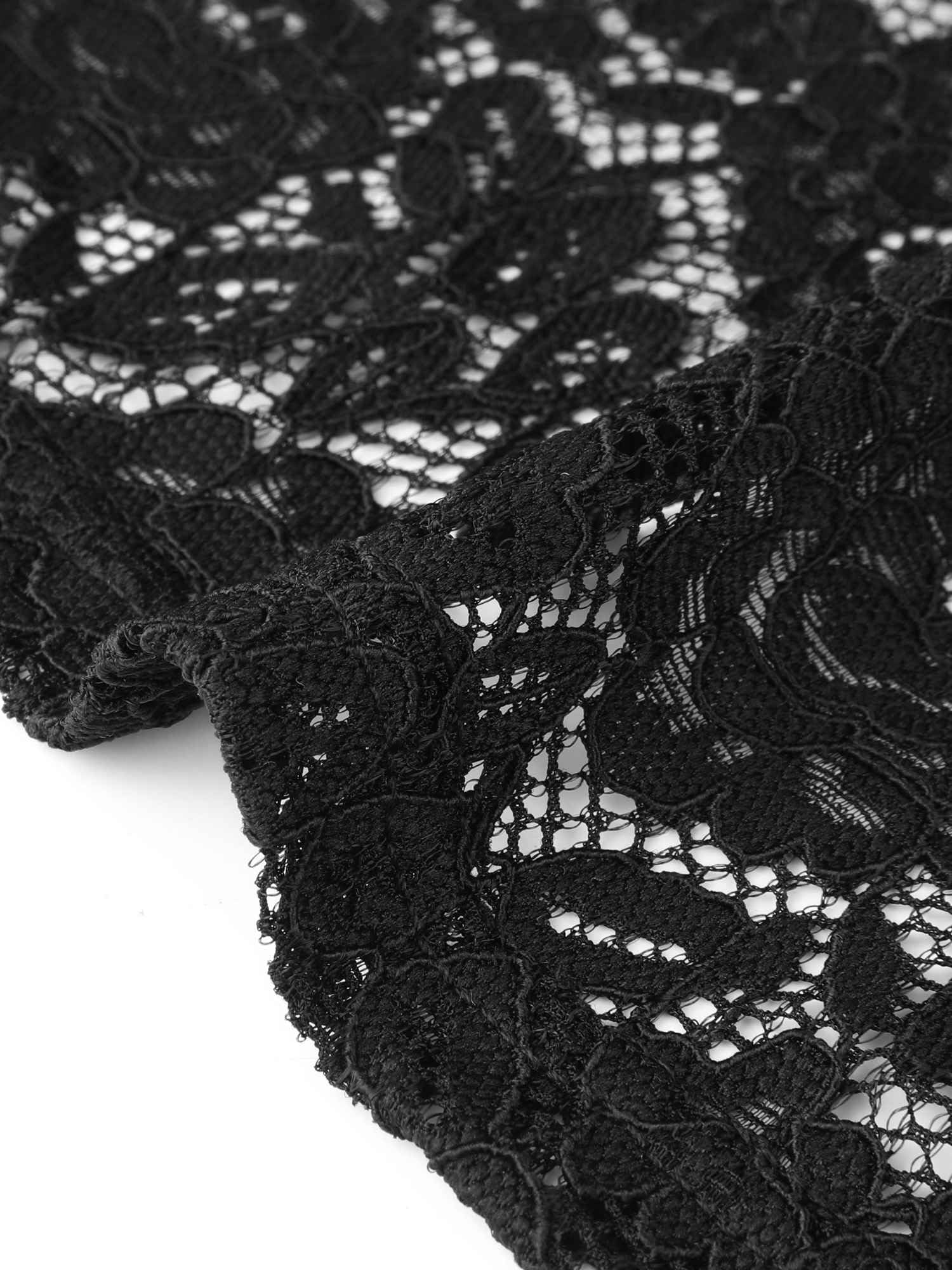 Allegra K Boléro Élégant en Dentelle Femme Manches 3/4 Cardigan Court Transparent en Dentelle Florale