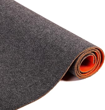 Nisorpa Indoor Outdoor Floor Mat, 4x16.4 FT Carpet Runner with Non-Slip Commercial Carpet Runner TPE Rubber Backing Hallways Area Rug for Kitchen Balconies Living Room Dining Room Decks Patio Gray