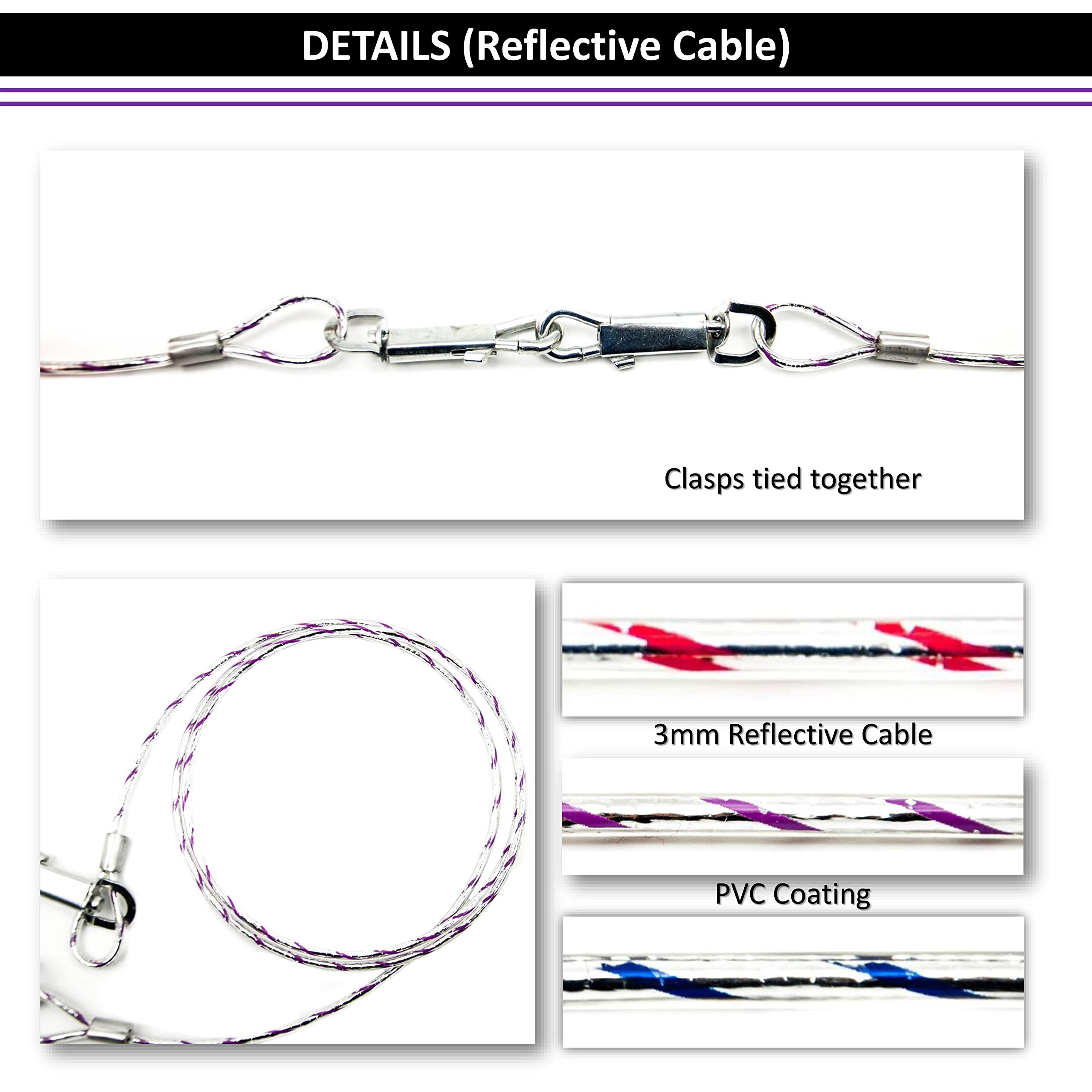 Dog Stake For Camping Reflective Dog Tie Out Cable & Stake – Heavy Duty  1.5m Tether With Ground Spike For Outdoor Use Dog Tether