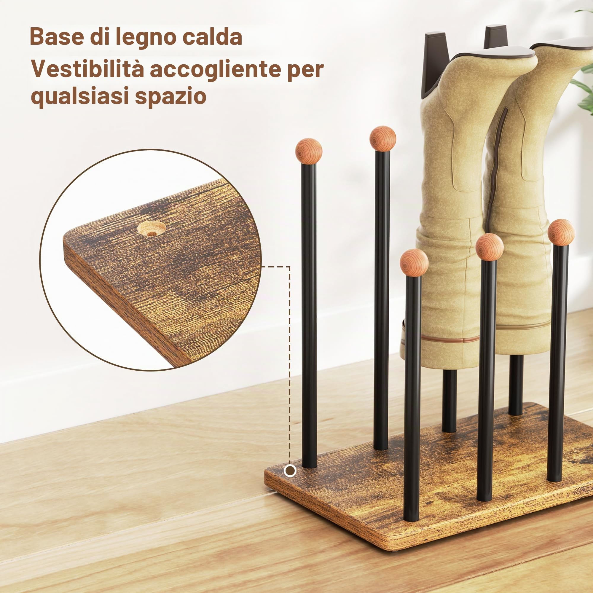 pickpiff Scarpiera 8-Paia da Boot Rack Esterno Porta Scarpe Organizer Portascarpe Ingresso Porta Scarpe Armadio