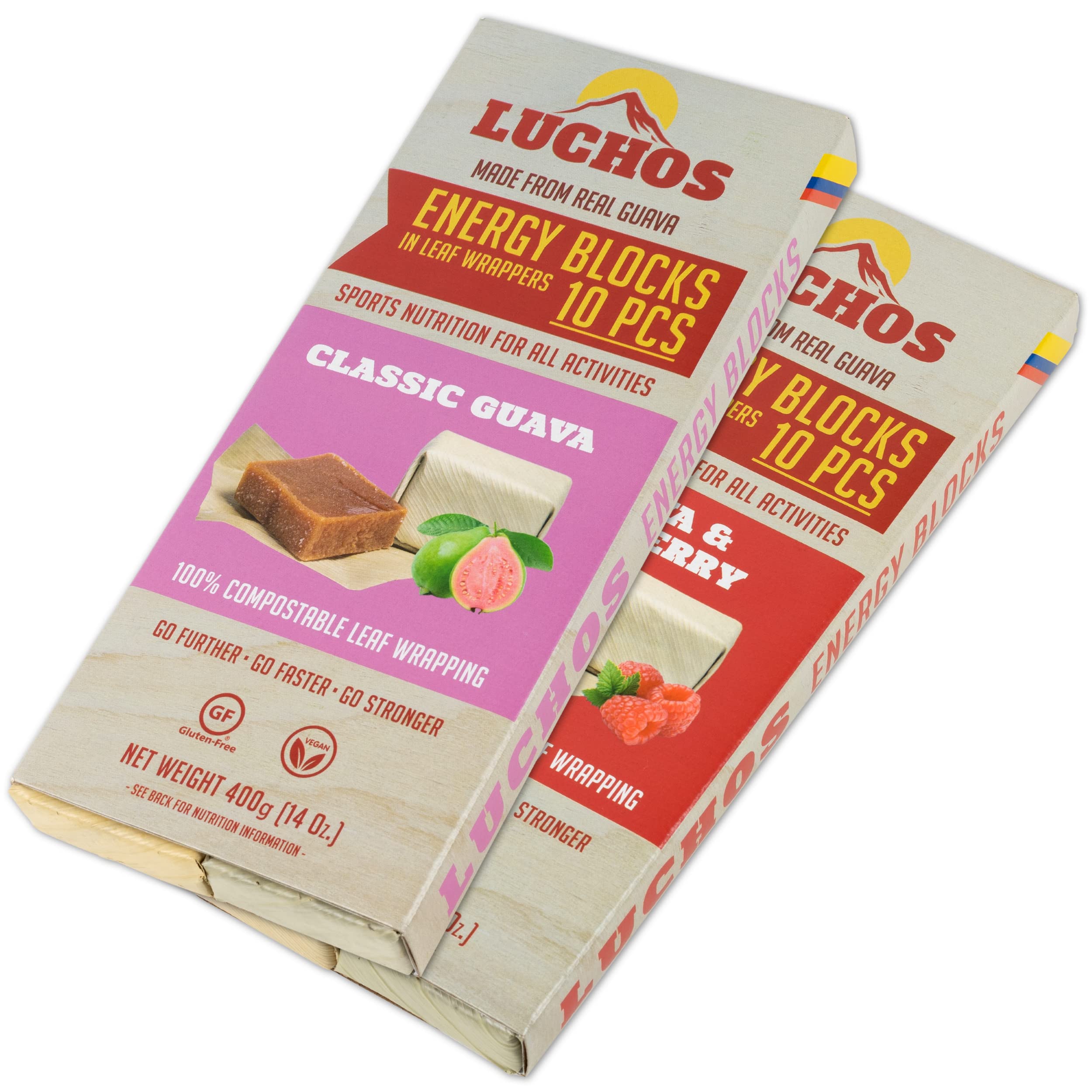 – LUCHOS Energy Blocks - Guava & Raspberry 2 x 400 g | Colombian On-the-Go Sports Nutrition for Running, Cycling & Hiking | A Natural Alternative to Bars & Gels | Vegan, Gluten Free & Easy to Digest