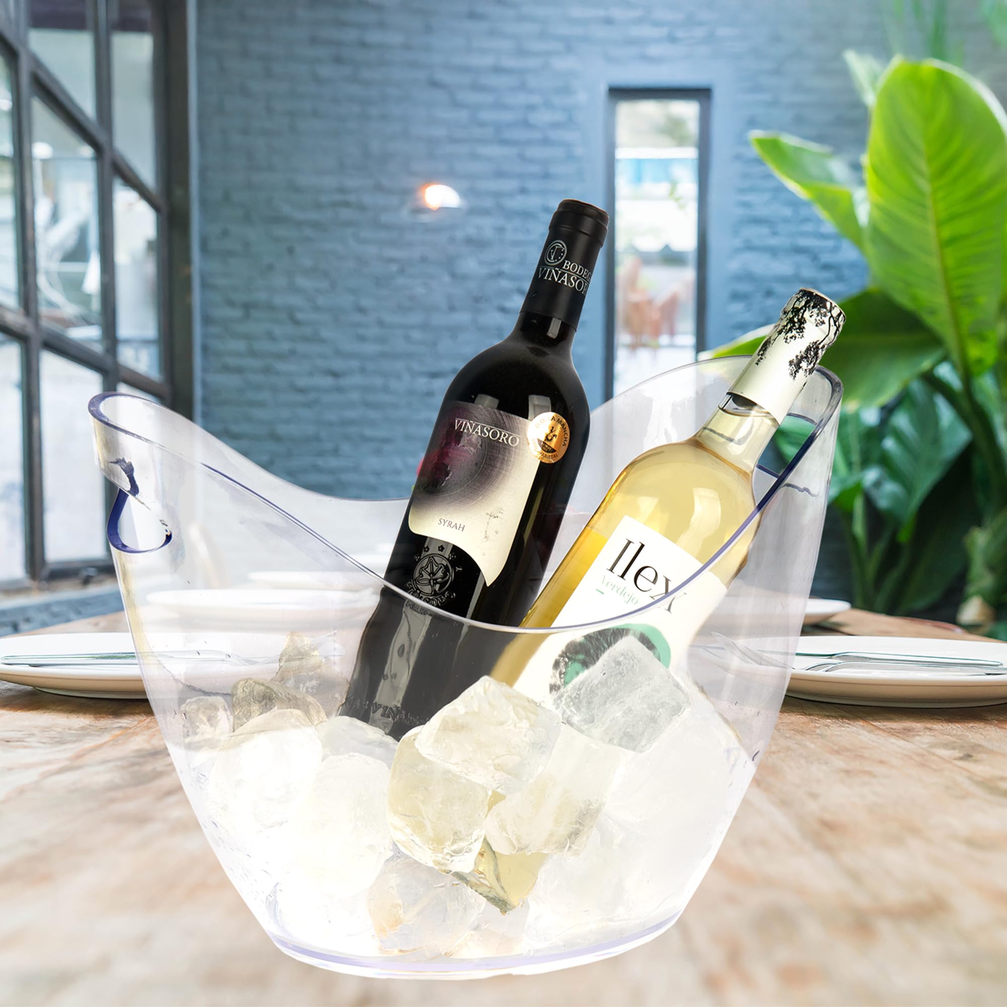 Cofan Cubitera Transparente de 8 litros | Poliestireno Resistente | para Enfriar Bebidas | Ideal para Eventos, el hogar y hostelería