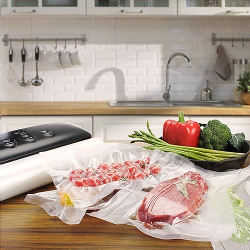 Vacuum Sealer Bags Rolls Compatible with FoodSaver 4-Pack 11" x 25' Vacuum Seal Rolls Fit Inside Machine Double-Side Embossed BPA-Free Bags for Sous Vide or Food Storage (Total 100 Feet)(8"x25'+11"x25'-4 rolls)