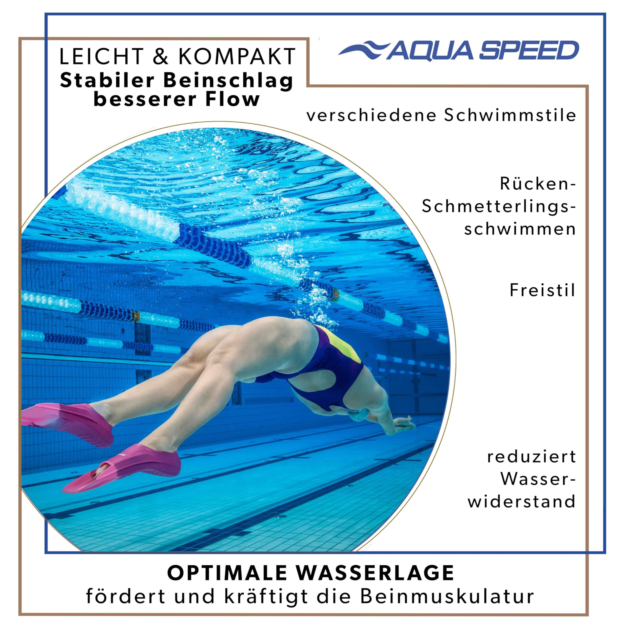 Aqua Speed Kurze Schwimmflossen für Erwachsene und Kinder I HIGH TECH | weiche Trainingsflossen I leichte Kurzflossen I Training Flossen I Trainingsschwimmflossen I Schwimmen I Schwimmtraining