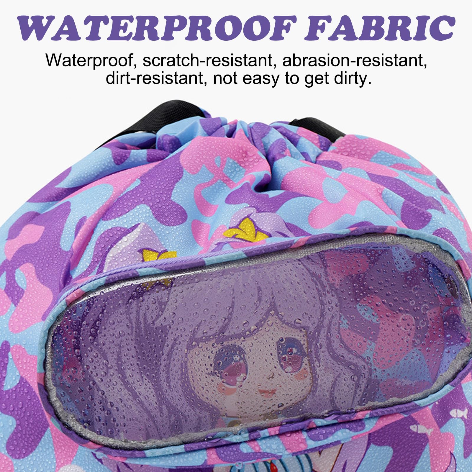 Sacca Sportiva Coulisse per Bambini, Sacca Zaino Sportivo Impermeabile, Borse a Zainetto Umidi e Asciutti Backpack per Ragazzo e Bambina Borsa per Viaggio Piscina Spiaggia e Scuola