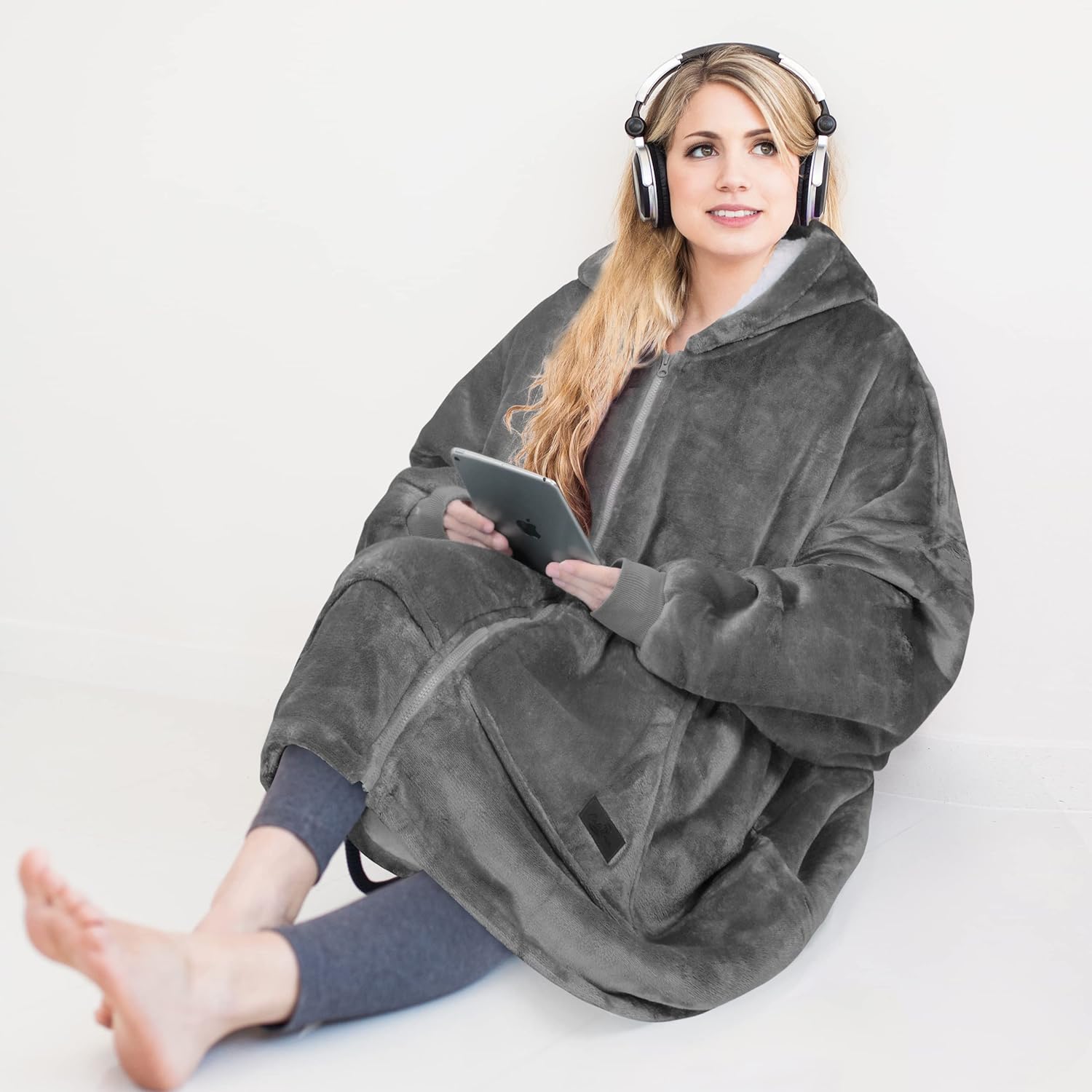 Women Men Winter Warm Sherpa Fleece Hoodie Zip UP Sweater Jacket Hooded Coat - Picture 22 of 45