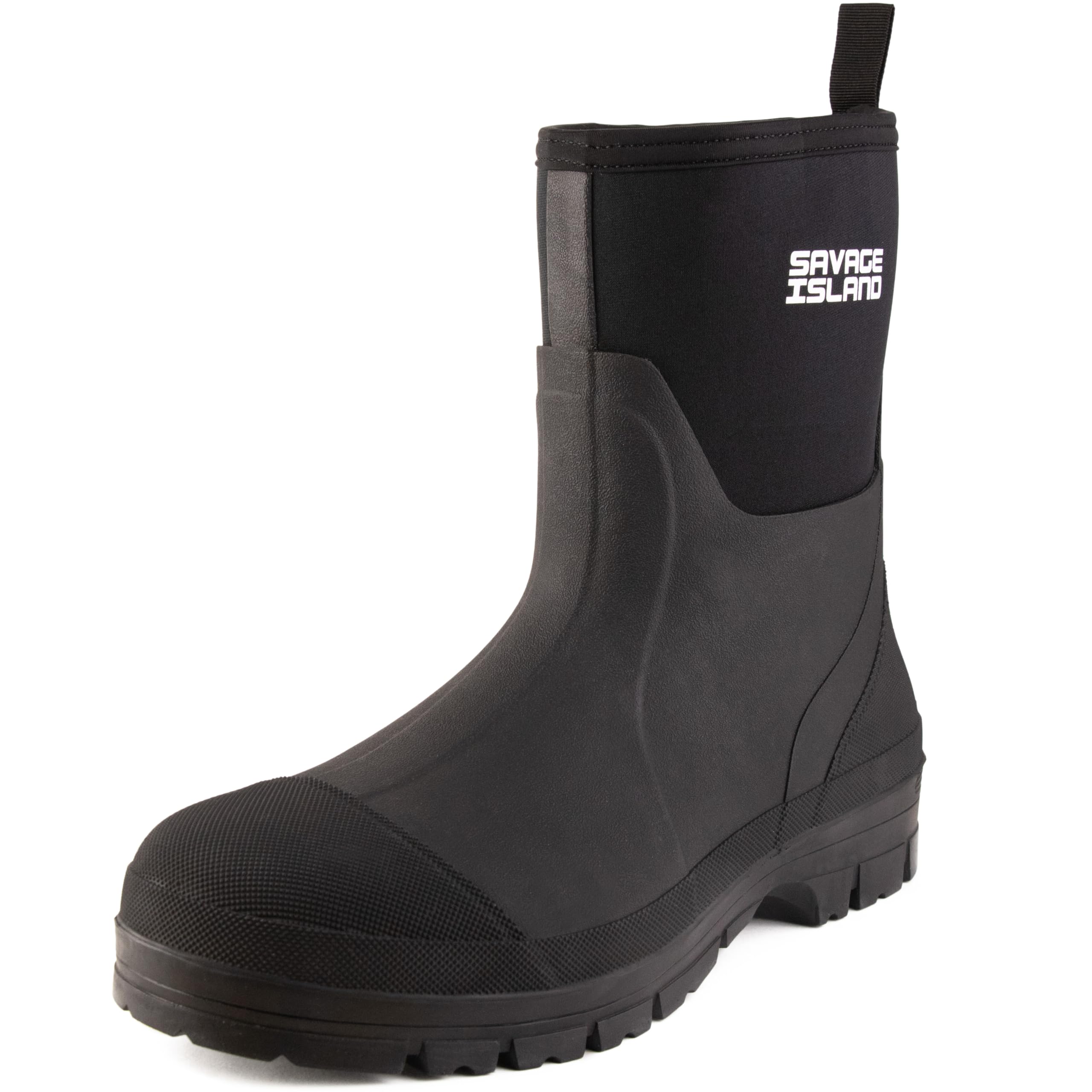 Savage Island Arran Bottes de Pluie Courtes en Néoprène pour Homme – Isolantes et Chaudes, Noir et Vert