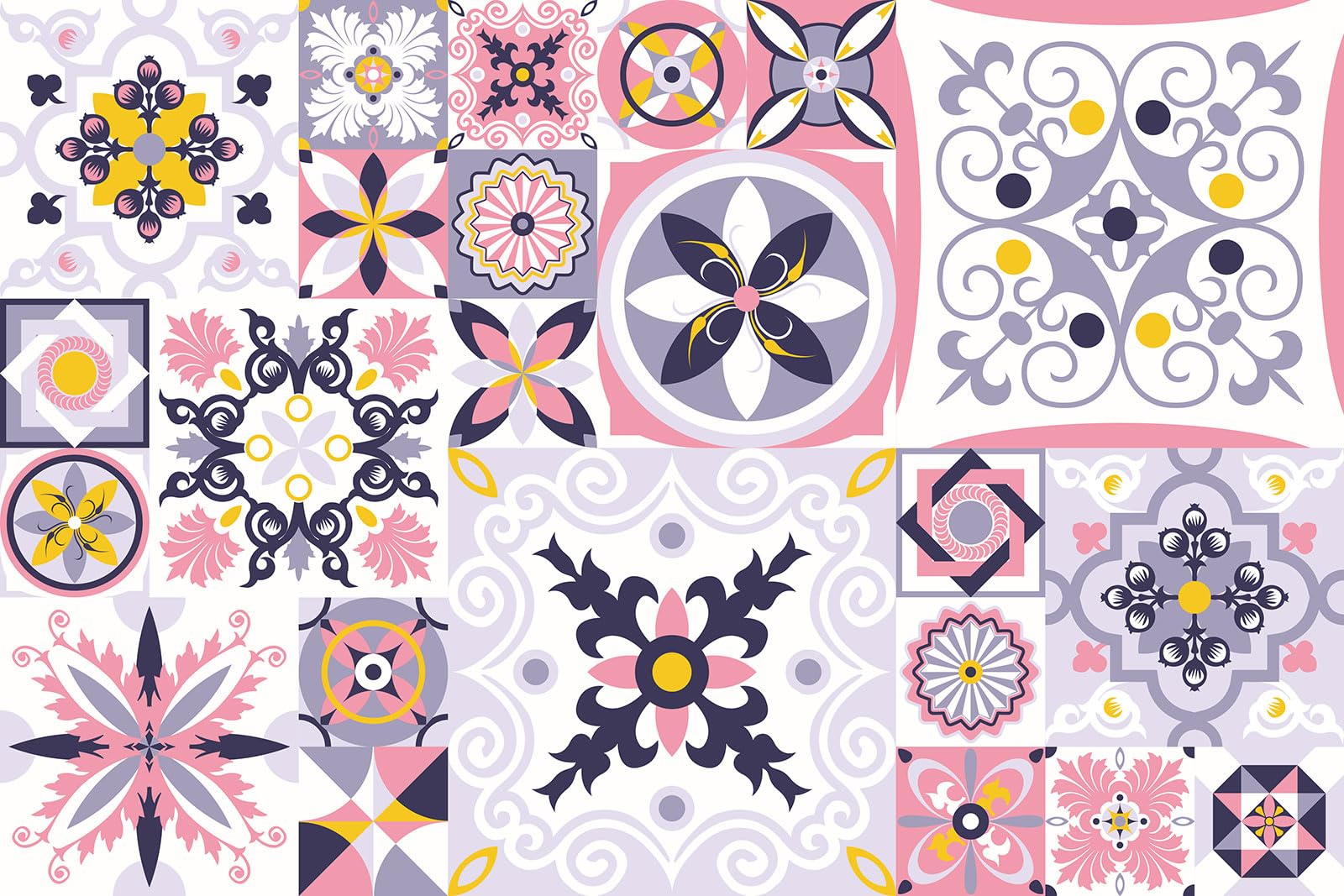 Lumalea Adesivo per cucina, effetto piastrelle di cemento, 3617681258452, adesivo + protezione opaca, 70 x 105 cm