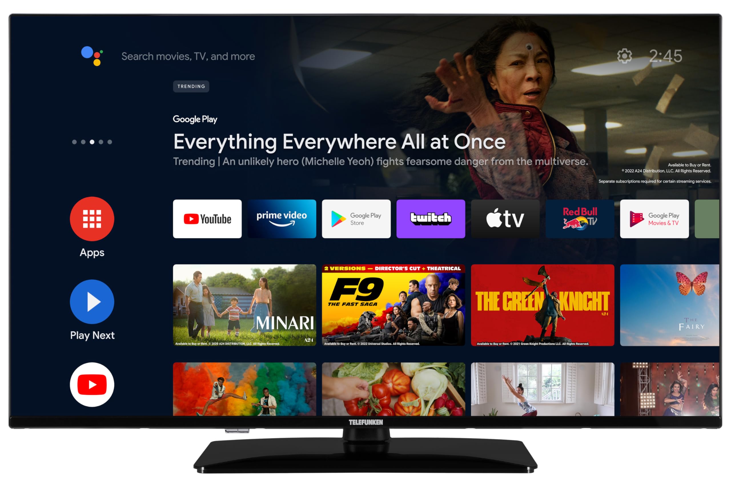Telefunken Fernseher Android Smart TV (4K UHD 43 Zoll