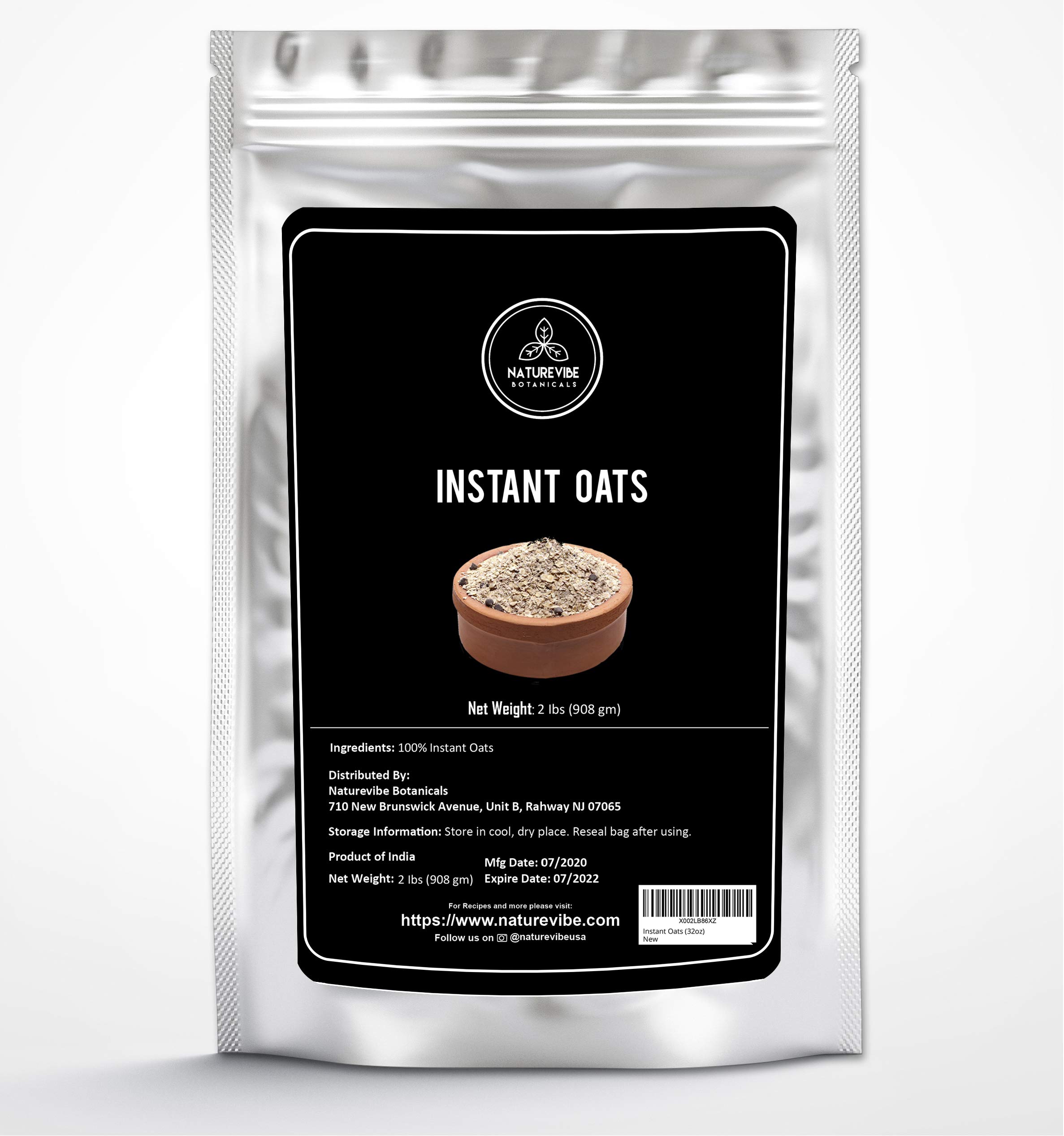 Naturevibe Botanicals Instant Oats, 2lbs |Keto Friendly (32 ounces)