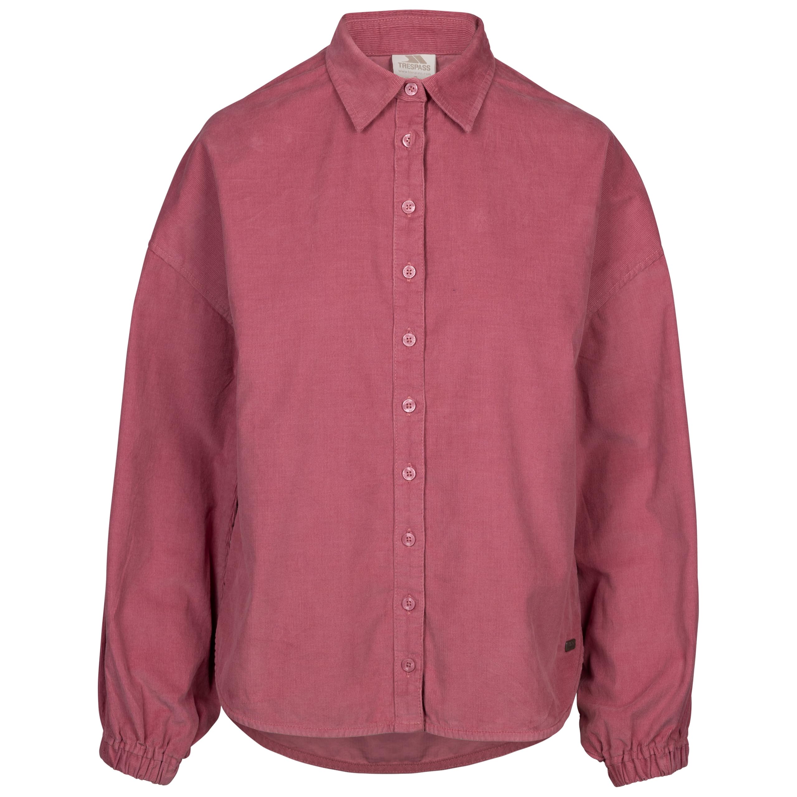 Trespass Womens Long Sleeve Shirt Button Up Corduroy with Balloon Sleeve Kelsi