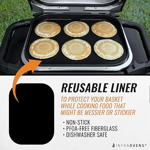 Miniatura 4 de Accesorios para parrilla de exterior Ninja Woodfire OG701 OG751, alfombrillas reutilizables no desechables antiadherentes para freidora de aire