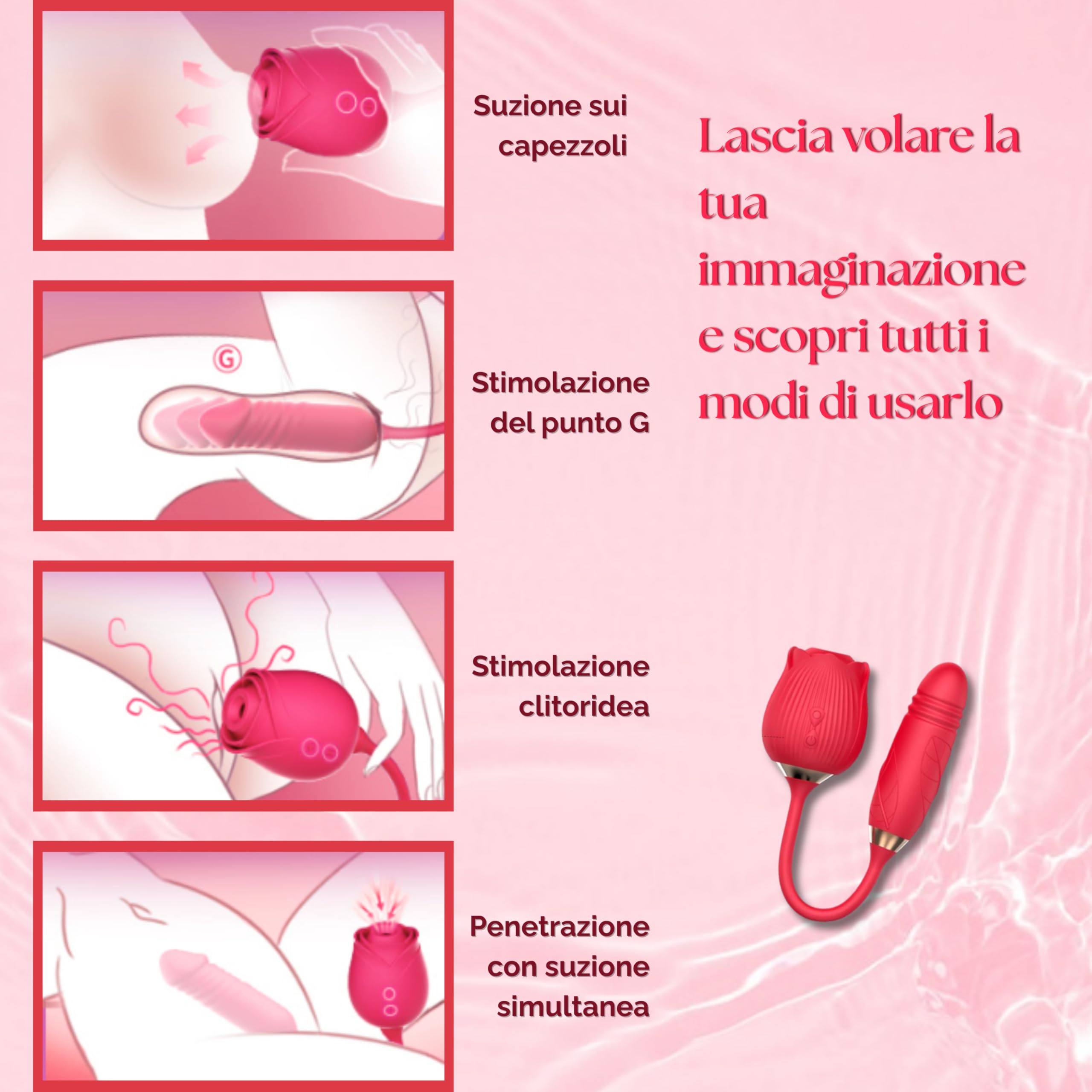Vibratoreper Donna Professionale Succhia Clitoride per Donna Stimolatore Clitoride Femminile Sextoysys Coppia Giochi per Adulti Sexy Vibratore Spinta Rose Toy Sex Toys