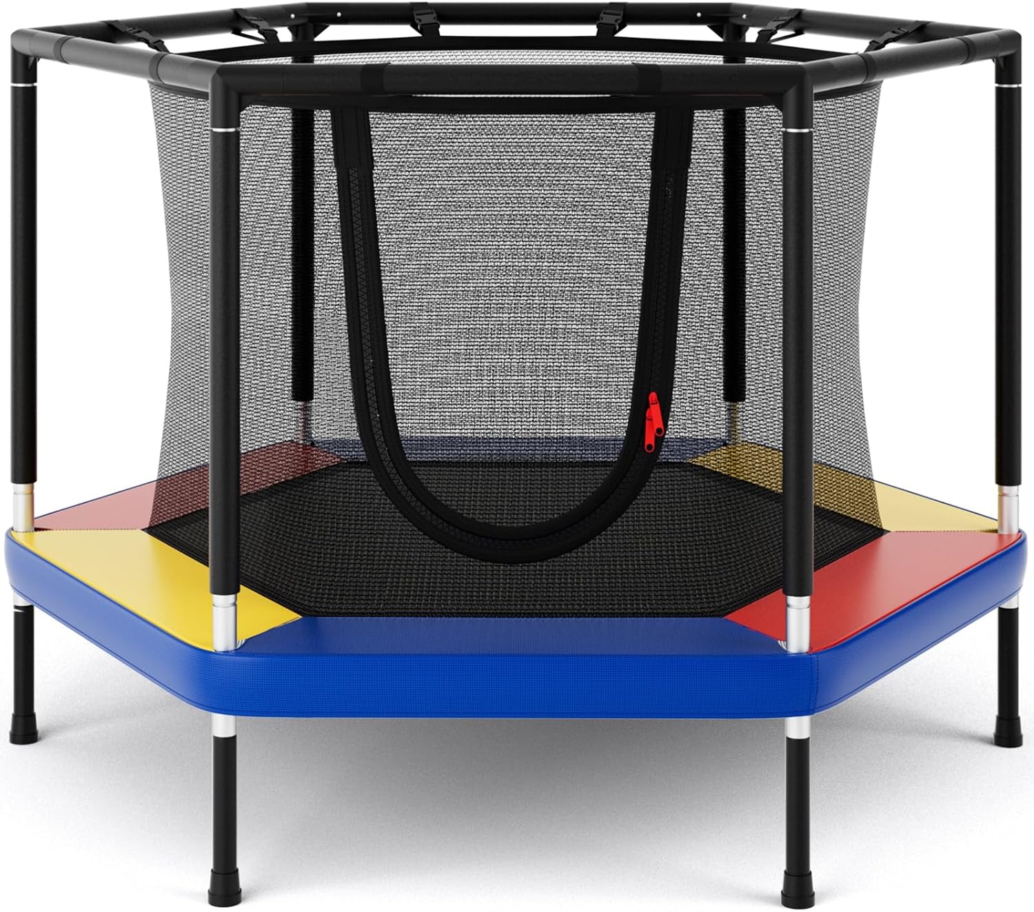 Goplus 48″ Recreational Trampoline for Kids, 4 FT Toddler Trampoline with Safety Enclosure Net, Bouncy Jumping Mat, Seamless Design, Indoor Outdoor Rebounder Toy for 3+ Years Old Boys Girls