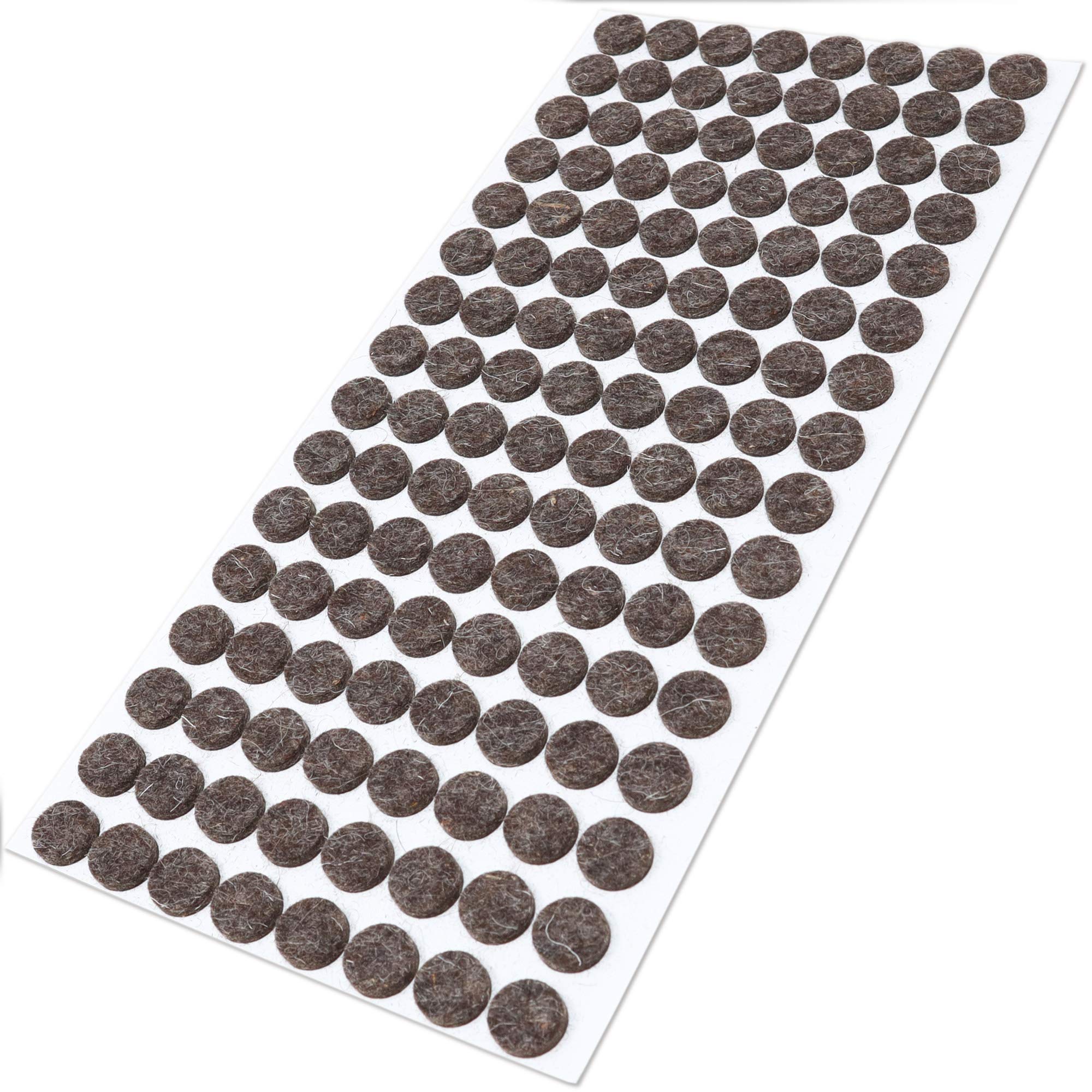 Adsamm WFP-30-SA-BR-12-128-1 WFP-30-SA-BR-12-128 128 x Wool Felt Gliders, Brown, Ø 12 mm