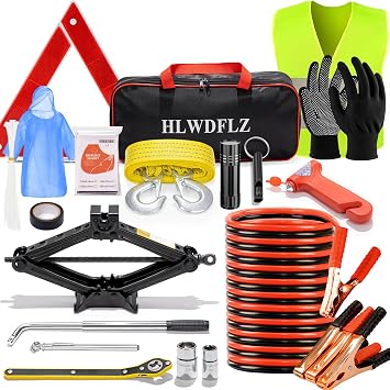 Roadside Emergency Kit with Scissor Jack for Car Safety Kit Emergency Roadside Kit for Car