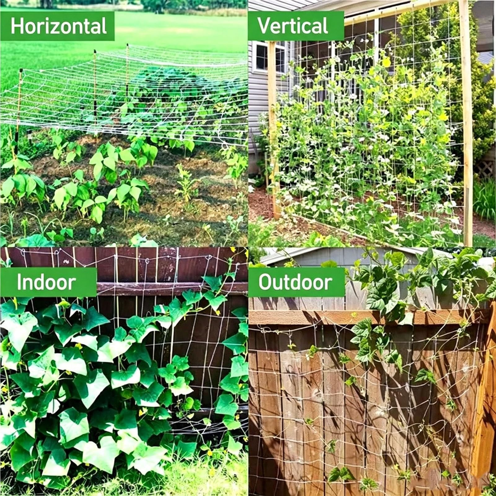 Malla para Plantas Trepadoras, Malla Reutilizable Huerto Malla para Pepinos