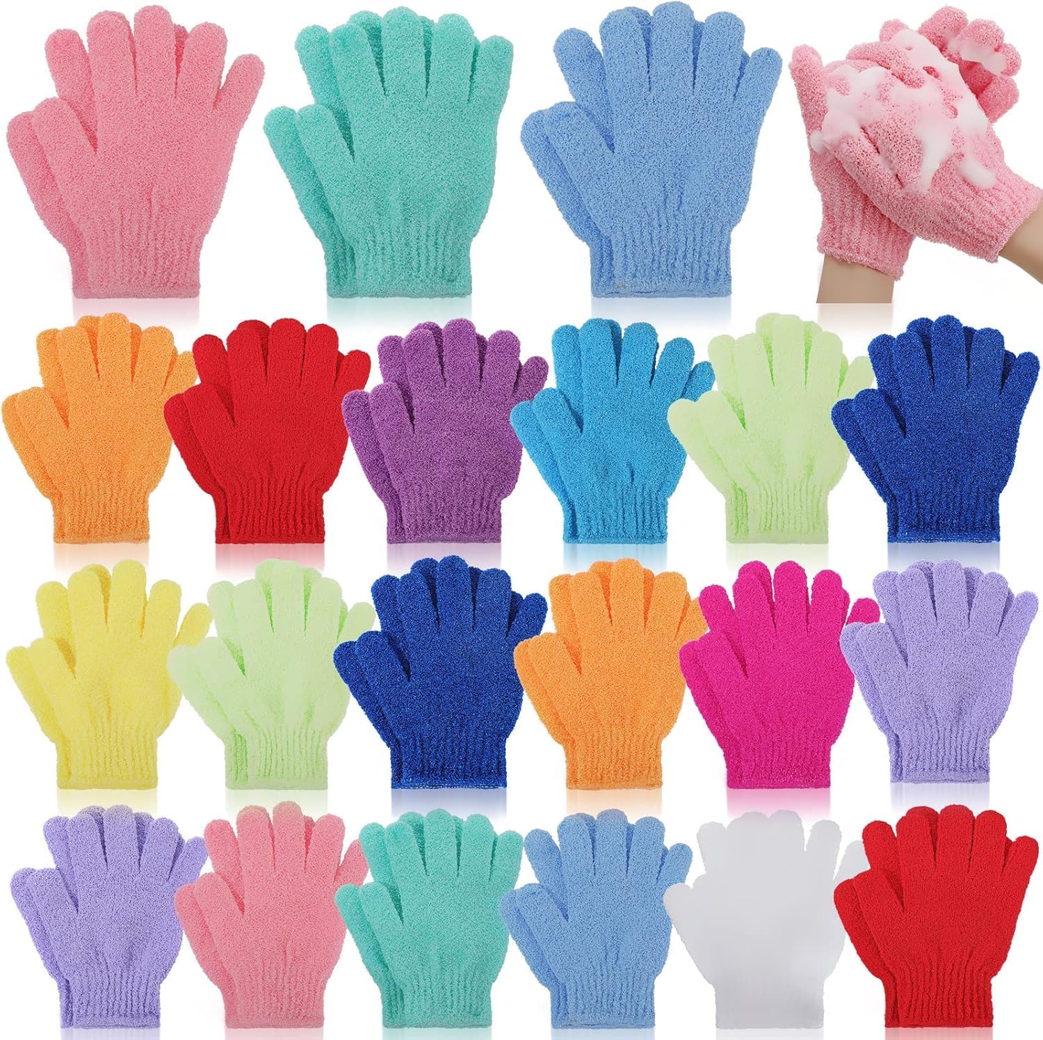 Aakarit Bath Gloves for Shower Natural Exfoliating Wash for Body and Face, Dead Skin Remover, Double Sided Microfiber Adults and Kids | Pack Of 1 | Multicolor
