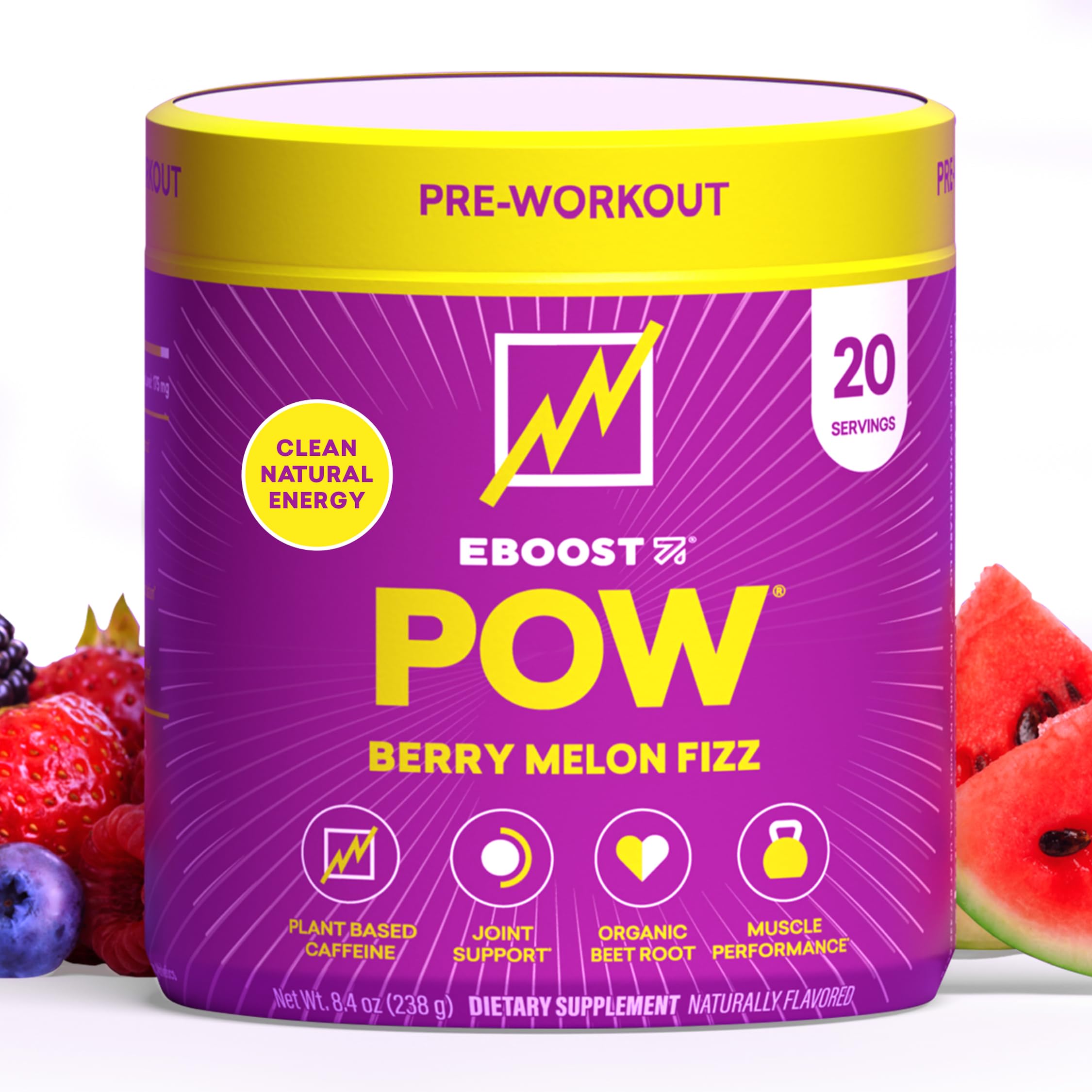 Natural Pow Pre Workout Powder Tub 8.4 Ounce N/a
