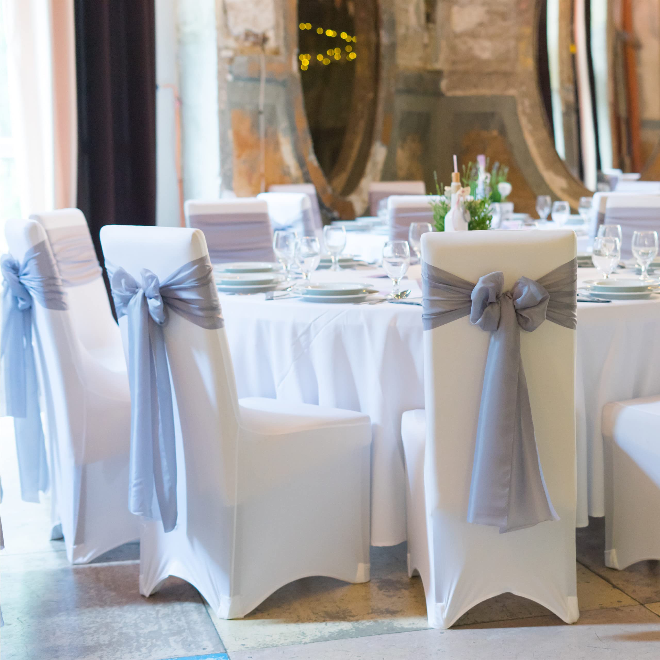 Relaxdays Fodera Coprisedia, Set da 4 Rivestimenti, Schienale, Copertura Universale, Arredamento, Decorazioni, Bianco