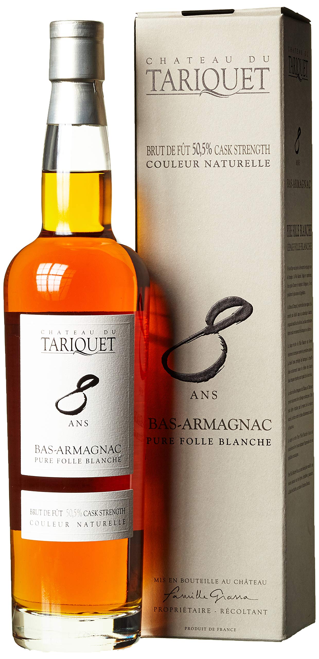 Tariquet Bas-Armagnac AOC Pure Folle Blanche 8 Years in Geschenkverpackung (1 x 0.7 l)