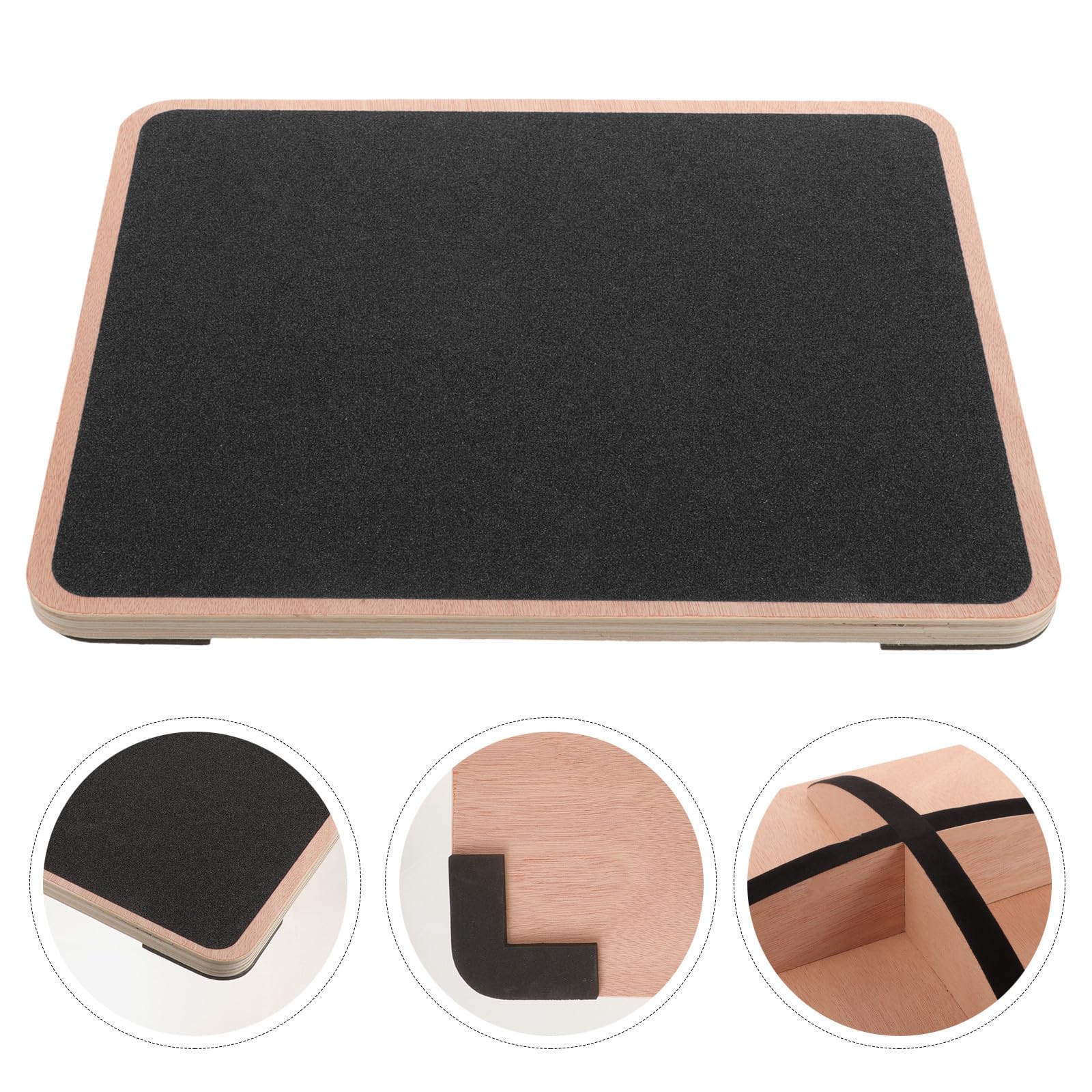 TOYANDONA Tavola Equilibrio in Legno Quadrata per Adulti Strumento di Esercizio per Fitness e Allenamento di Coordinazione Migliora L'equilibrio Nero