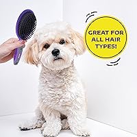Vista 6 de Hertzko Bristle Brush for Dogs and Cats with Long or Short Hair - Dense Bristles Remove Loose Hair from Top Coat, Removes Tangles, Dander, Dust