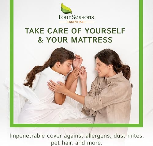 Miniatura 2 de Four Seasons Essentials Protector de colchón impermeable tamaño Queen  Viscosa refrescante derivada de bambú  Almohadilla de jacquard acolchada