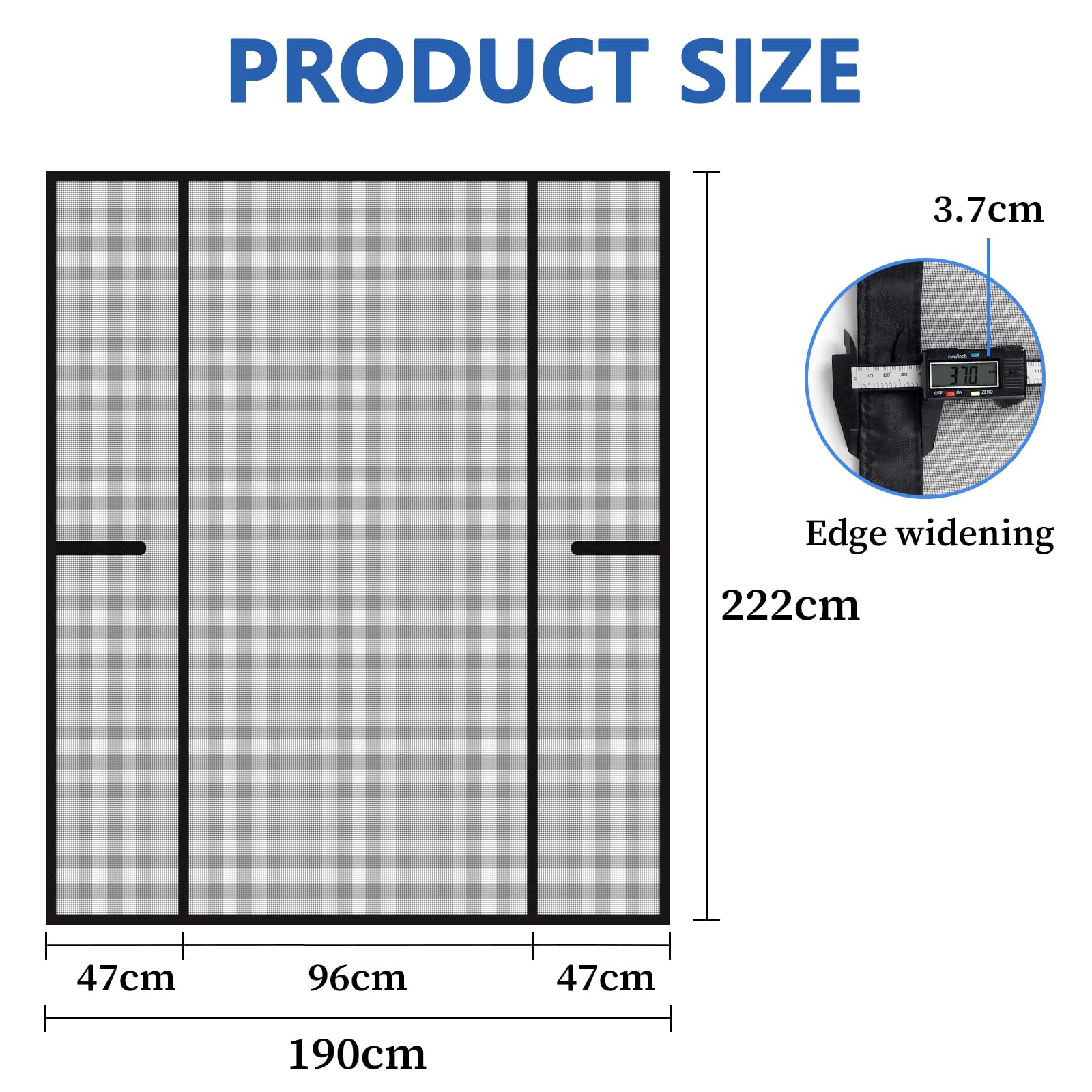 LALAGO Magnetic Mosquito Net Door, 190 x 222 cm, Double Side Opening, Automatic Closure - Image 4
