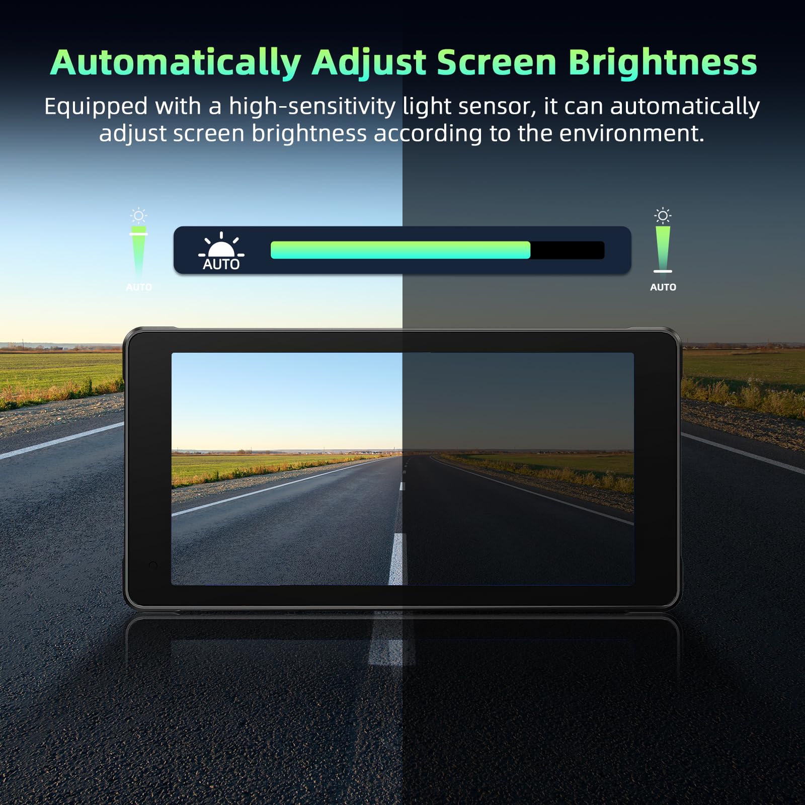 Volam Carplay Motorrad Android Auto, tragbares Display mit Dashcam, 2K+1080P, 5,5 Zoll Wasserdichter Touchscreen, Navigation, Siri/Google Assistant, APP, 64TF-Karte